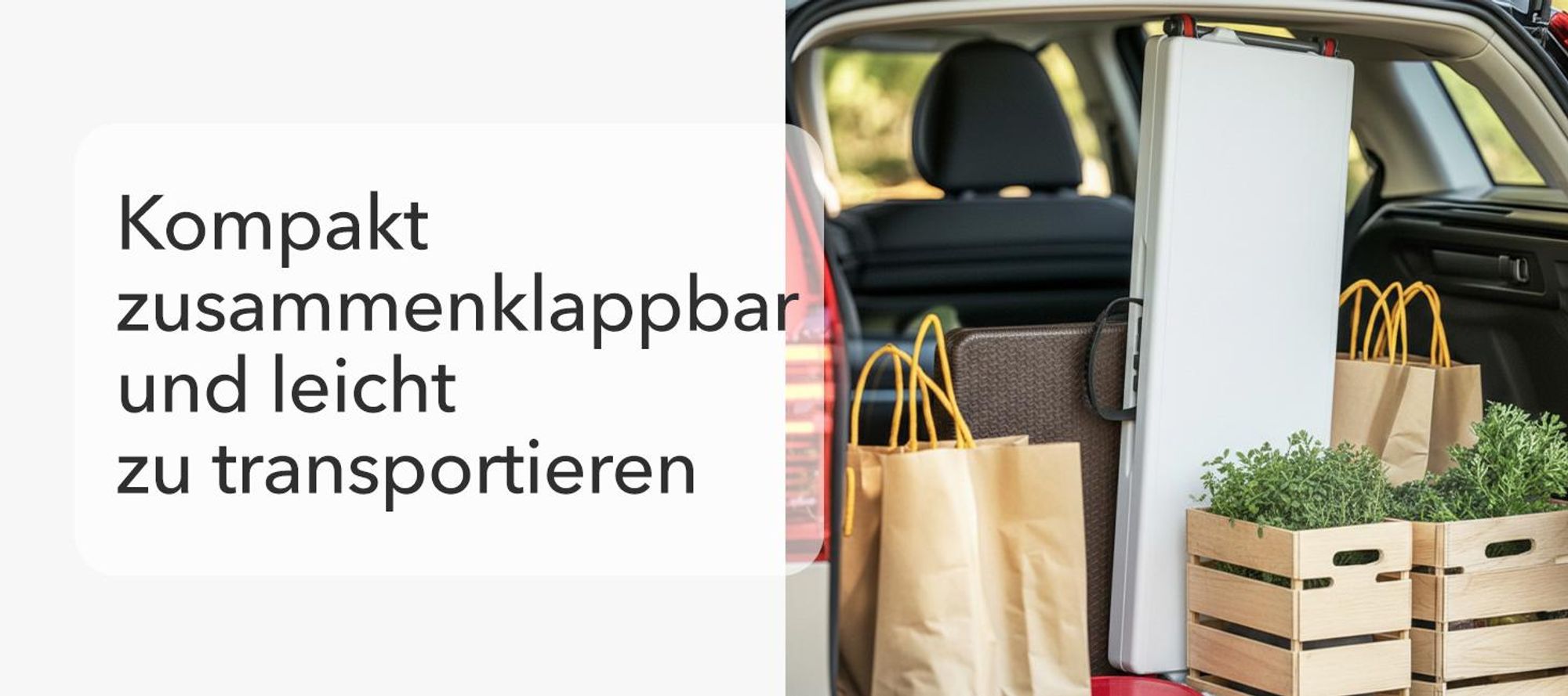 Floordirekt Gartenbank Chiba klappbare Sitzbank wetterfest 183 cm in Weiß für Garten, Balkon & Events