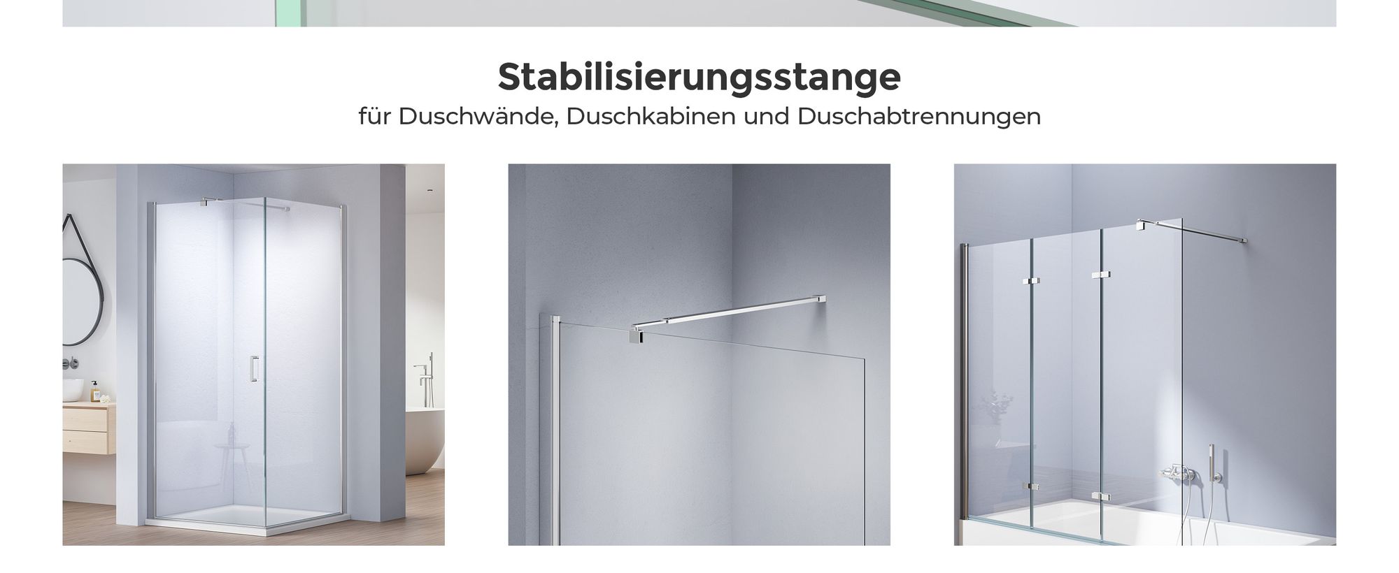 Heilmetz Stabilisator Haltestange Duschwände Stabilisierungsstange Edelstahl Teleskopstange 70-120cm für 8-10mm Walk in Duschwände Dusche Duschwand