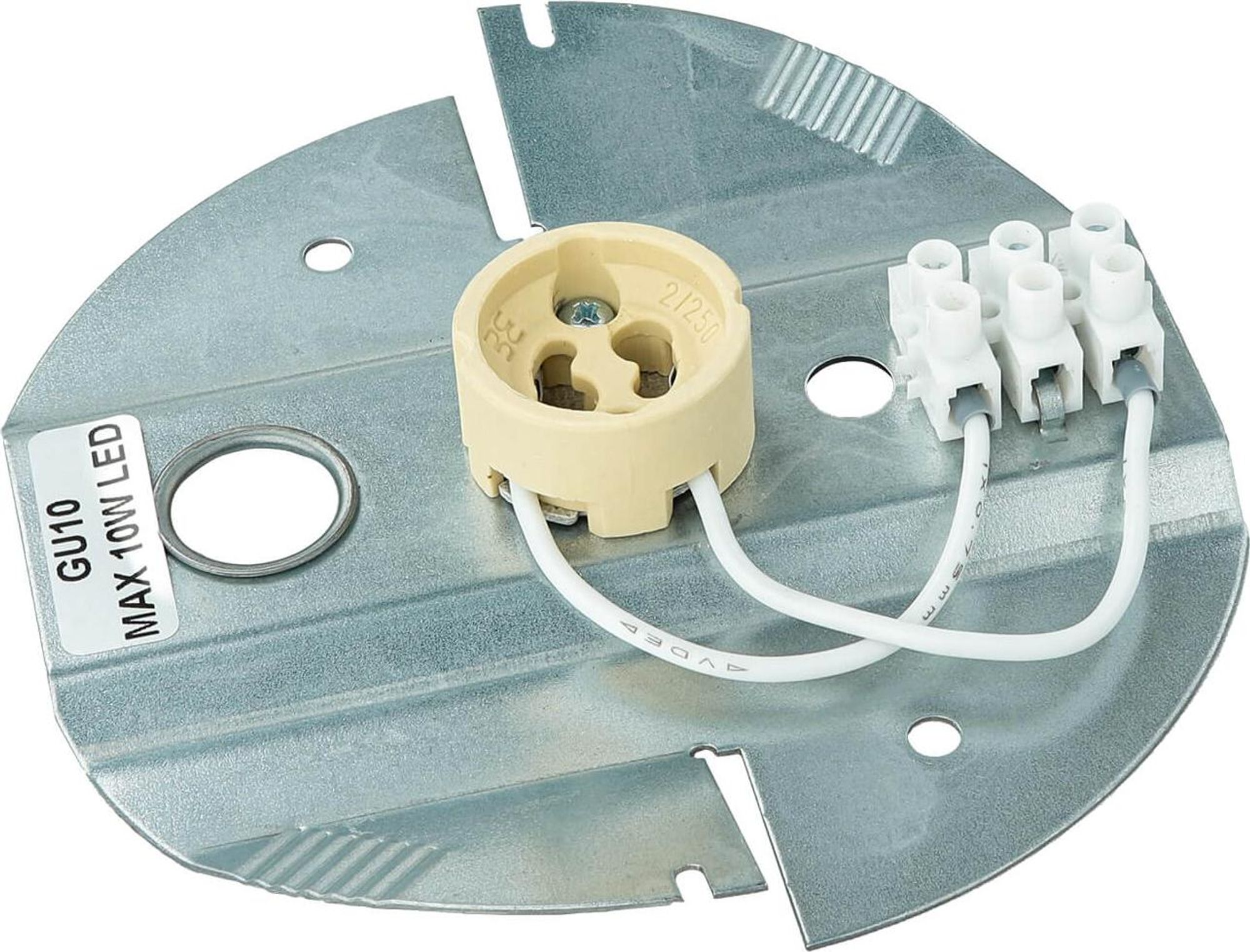 1 x GU10 Fassung max. 10 W (Leuchtmittel nicht im Lieferumfang enthalten)