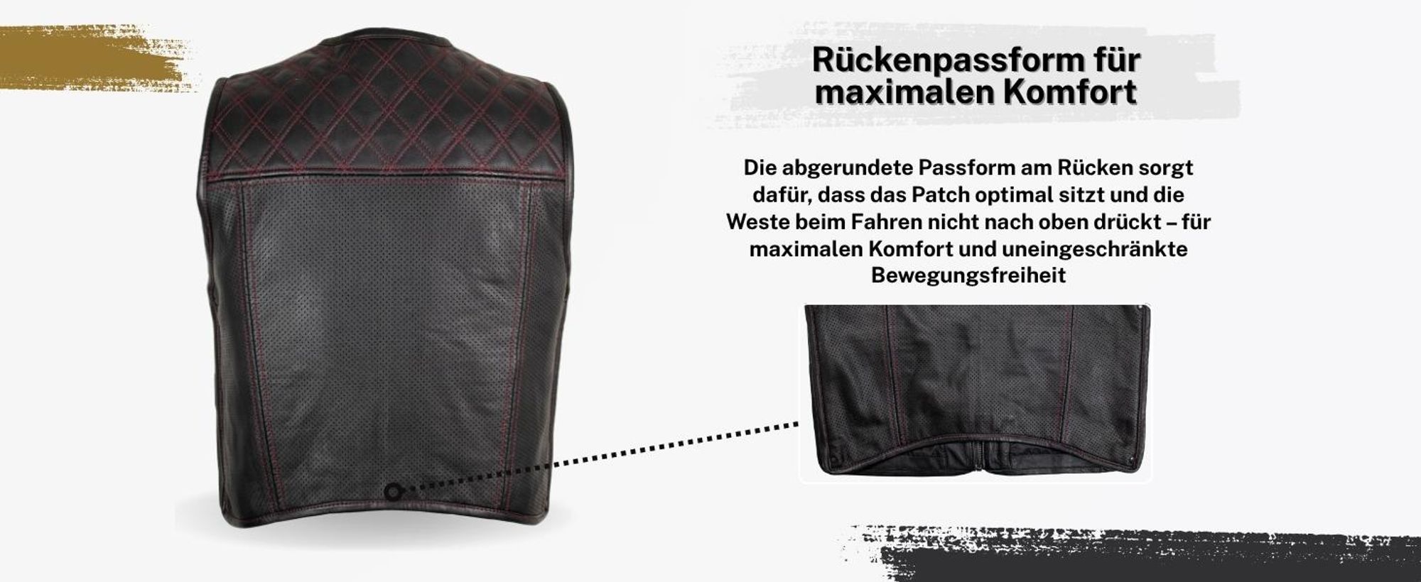 Herren Biker Hunter Stepp Lederkutte Lederweste Motorrad Custom Kutte Perforiert(2XL)