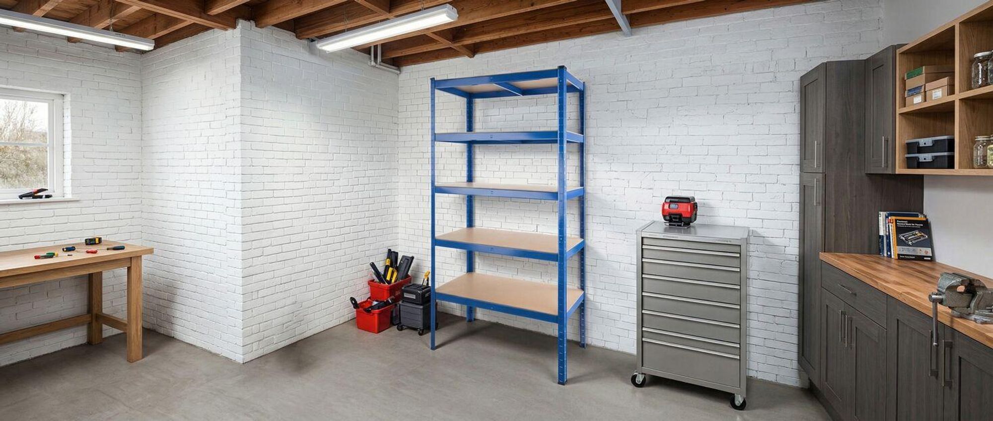 tectake® Schwerlastregal mit 5 Böden 90,5 x 45,5 x 180,5 cm