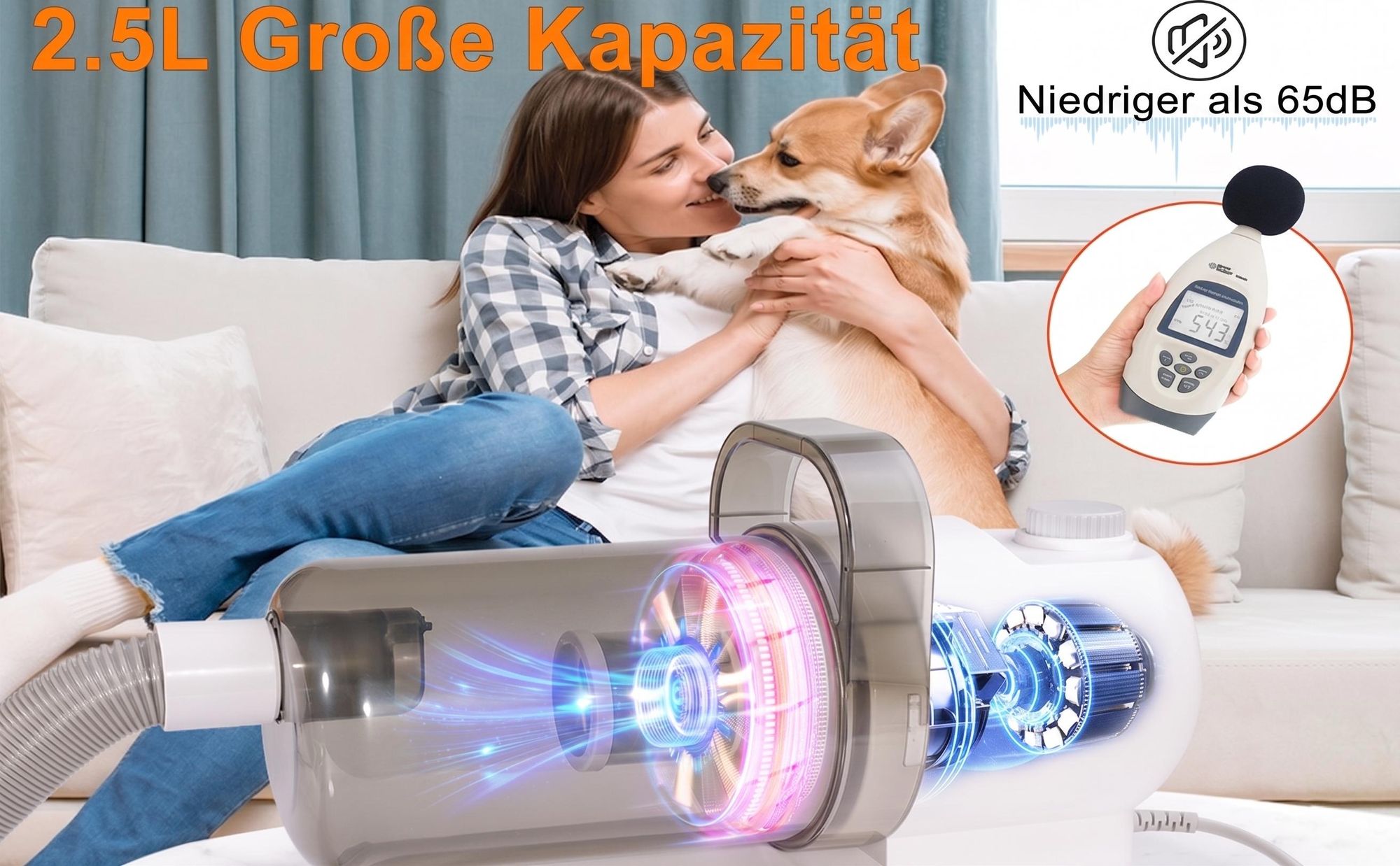 2,5 Liter großer Auffangbehälter – weniger Entleeren, mehr Pflegen