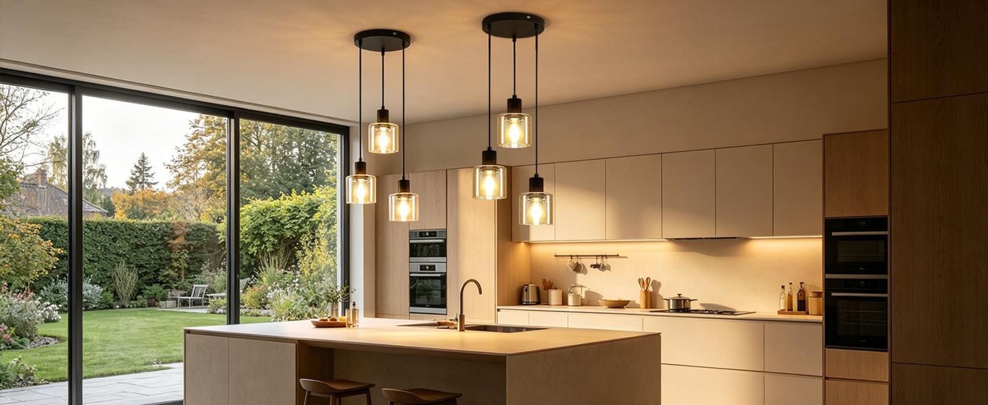 Lampada a sospensione ZMH, vetro, 3 luci, rotonda, attacco E27, stile retrò, nera. Lampada a sospensione per sala da pranzo, stile industriale, ideale per tavoli da pranzo