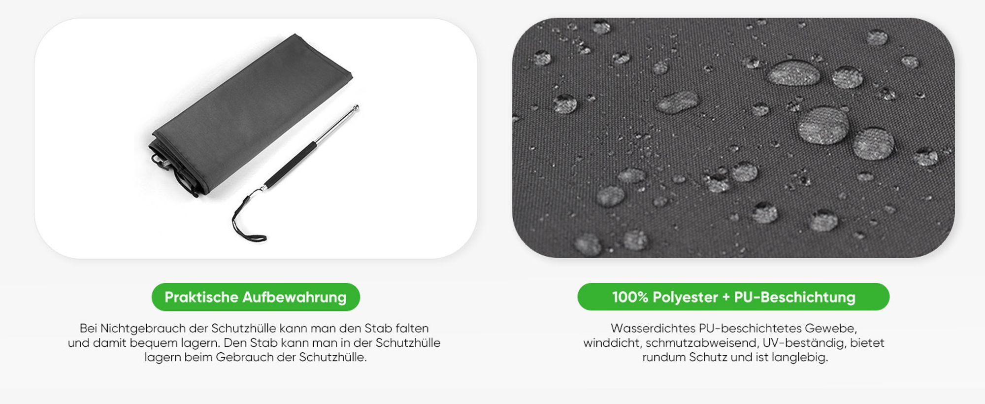 Sekey Sonnenschirm Schutzhülle Ampelschirm Abdeckung wasserdicht für 300 cm Ampelschirm mit Zugseil und Reissverschluss