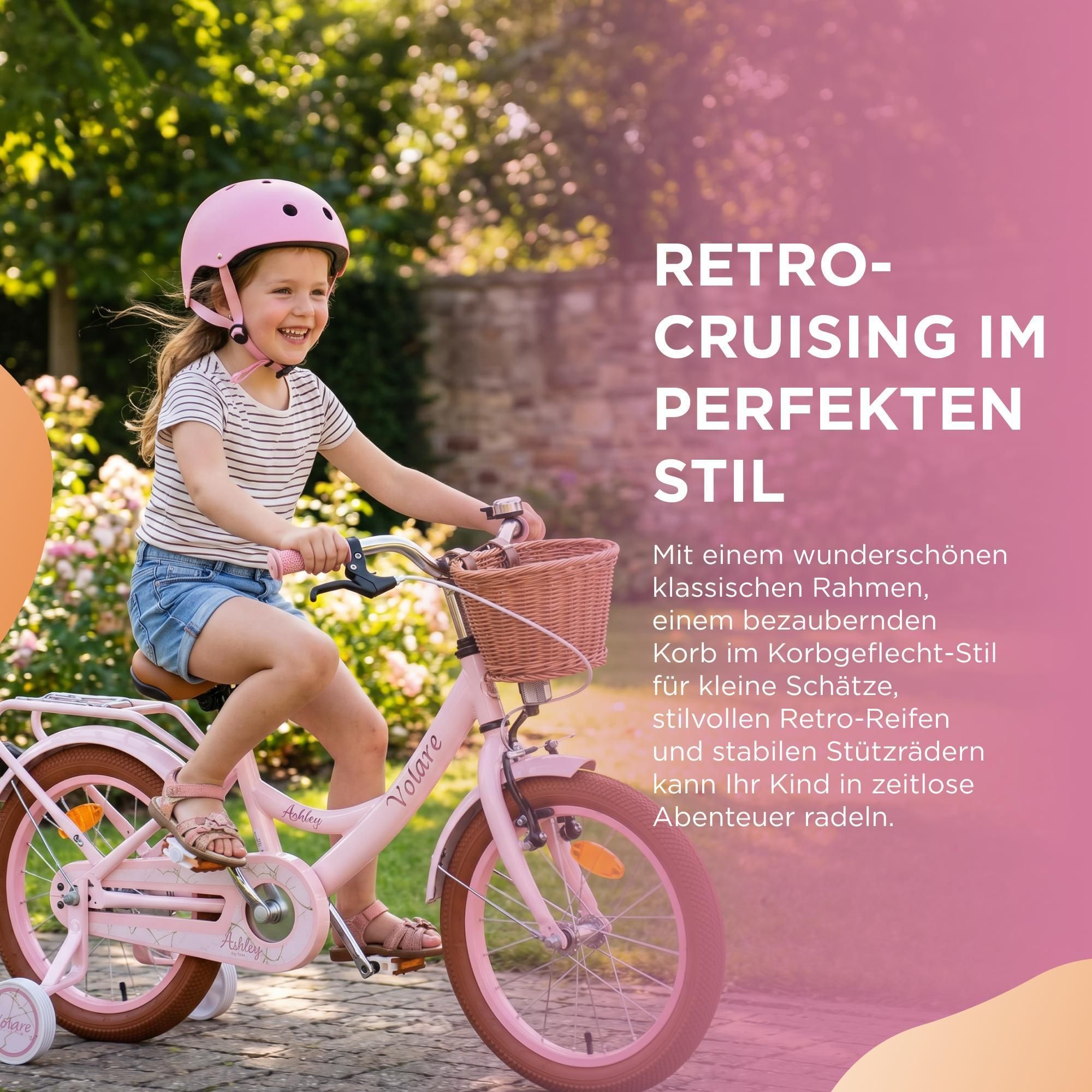 Volare Ashley Kinderfahrrad - Mädchen - 12 Zoll - Rosa