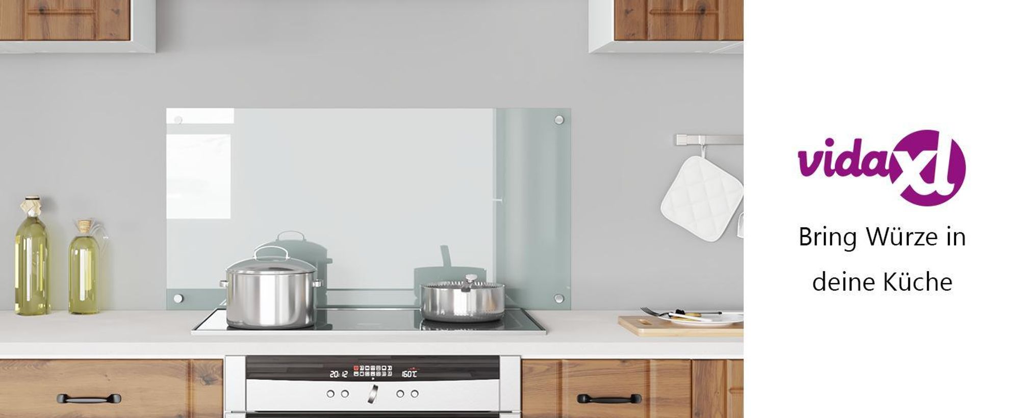 vidaXL Küchenrückwand Transparent 100×50 cm Hartglas