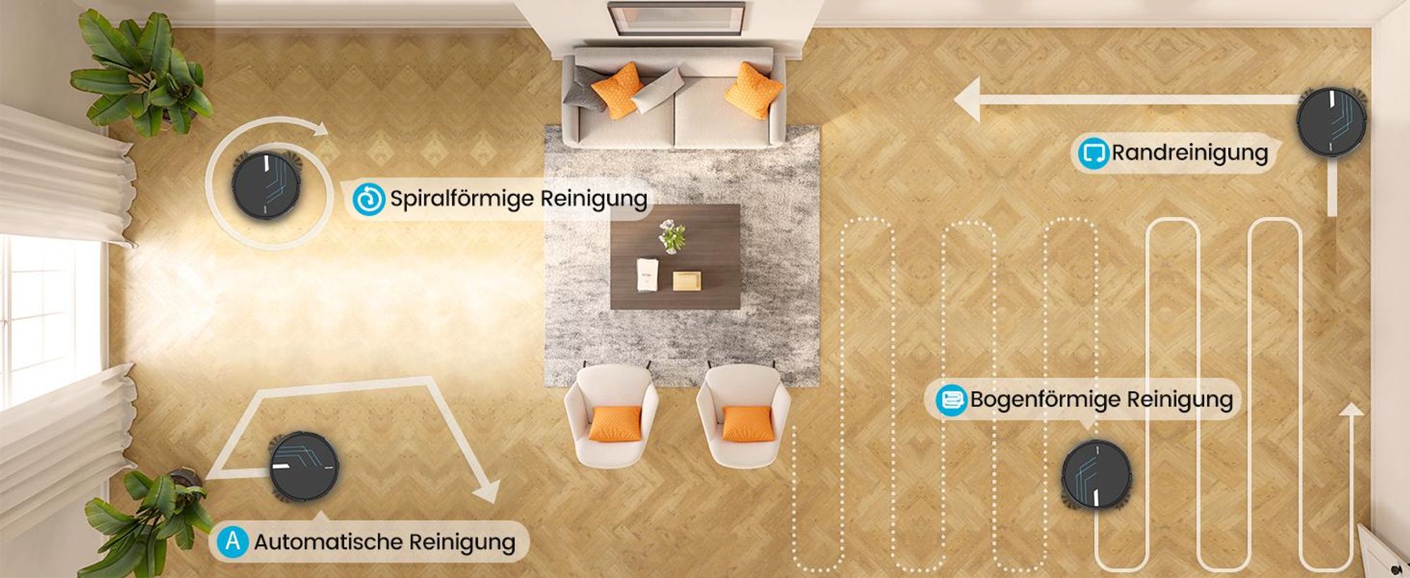 AIRROBO P30 Staubsauger Roboter Wischroboter, 3000Pa, WLAN/App/Alexa für harte Böden, Tierhaare und Teppiche mit niedrigem Flor