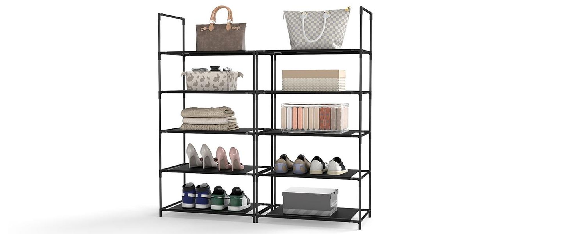 Sekey Schuhregal Schuhschrank mit 10 Ebenen , Schuhständer für 20 Paar Schuhe, Schuhablage für Flur, Wohnzimmer, Eingangsbereich