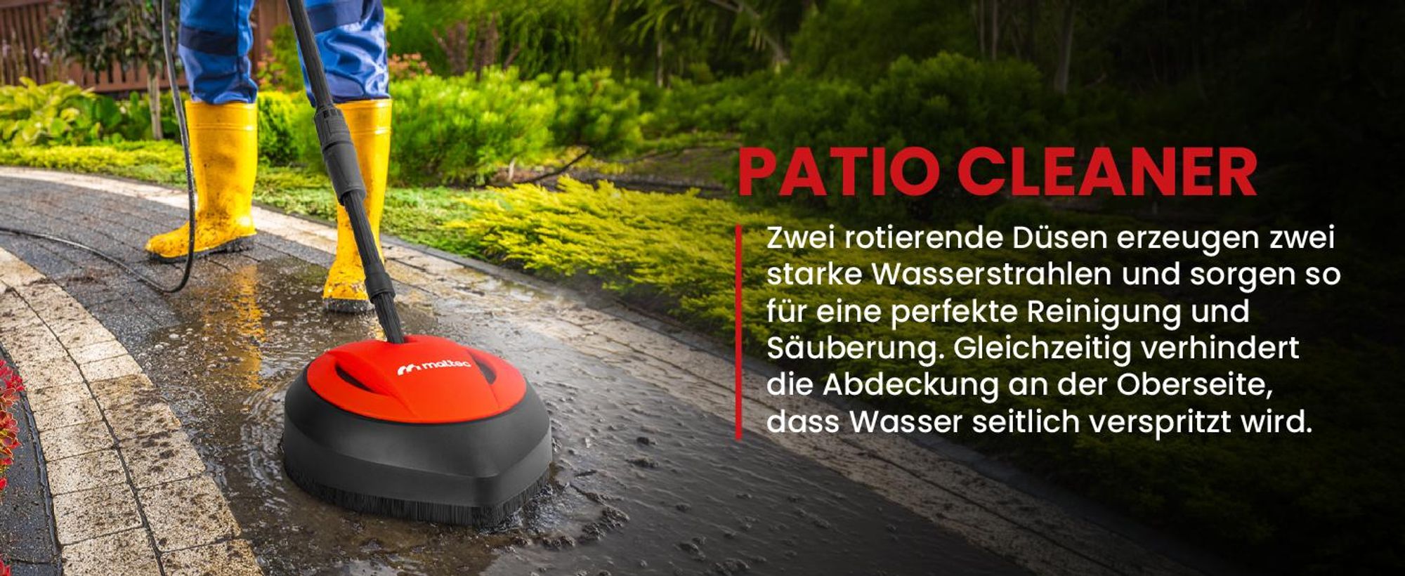 Hochdruckreiniger Patio Cleaner mit Turbolanze und Alu Pumpe
