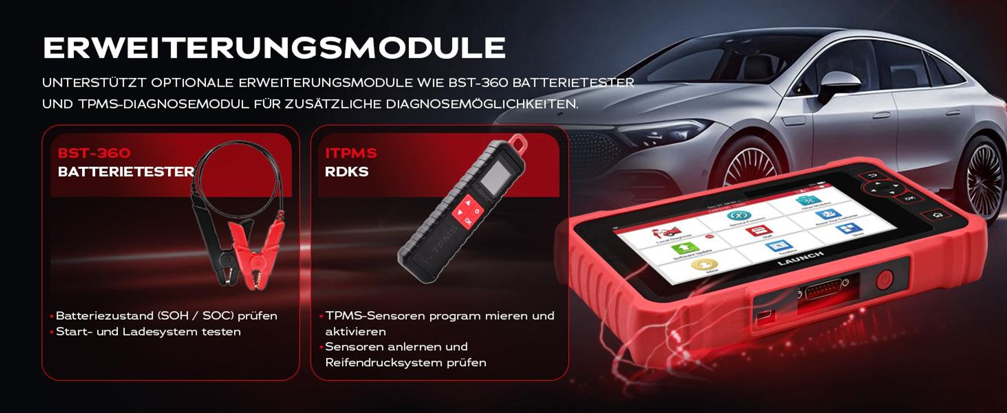 LAUNCH CRP919S OBD2 Diagnosegerät Auto,Vollsystem-Diagnose mit 35 Servicefunktionen, Aktivtests und Ferndiagnose