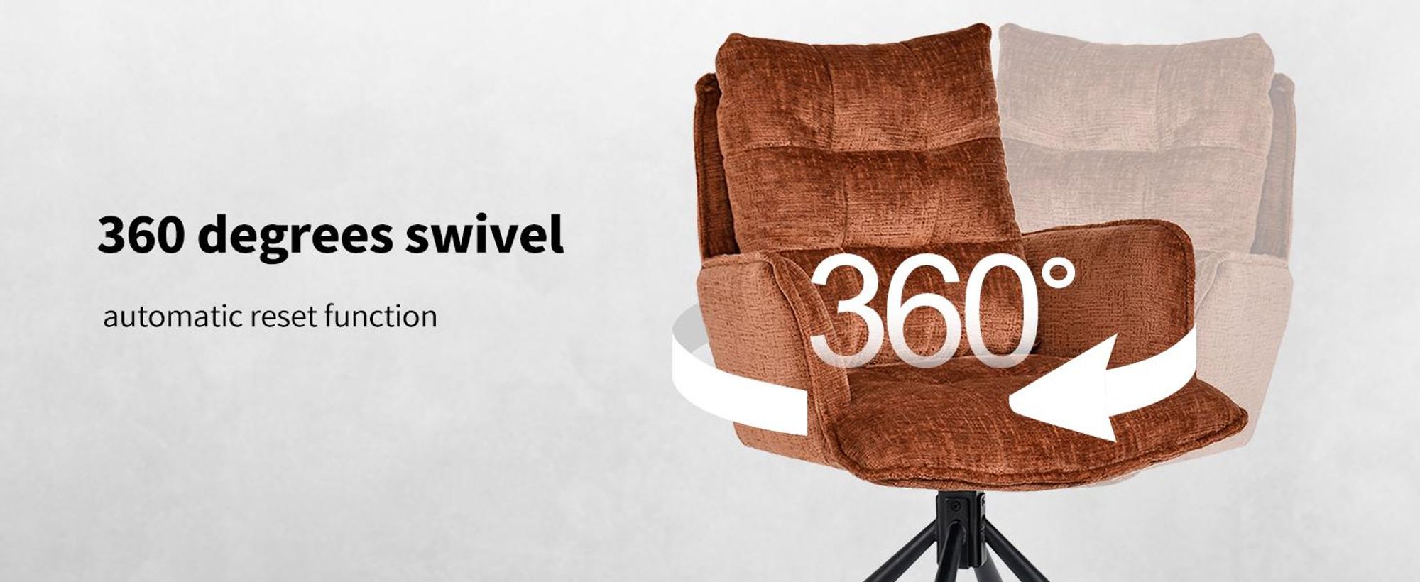Duhome jedálenská stolička 360° otočná stolička do obývačky šenilové kreslo ergonomické kreslo s funkciou polohovania pre kanceláriu kuchyňu obývačku