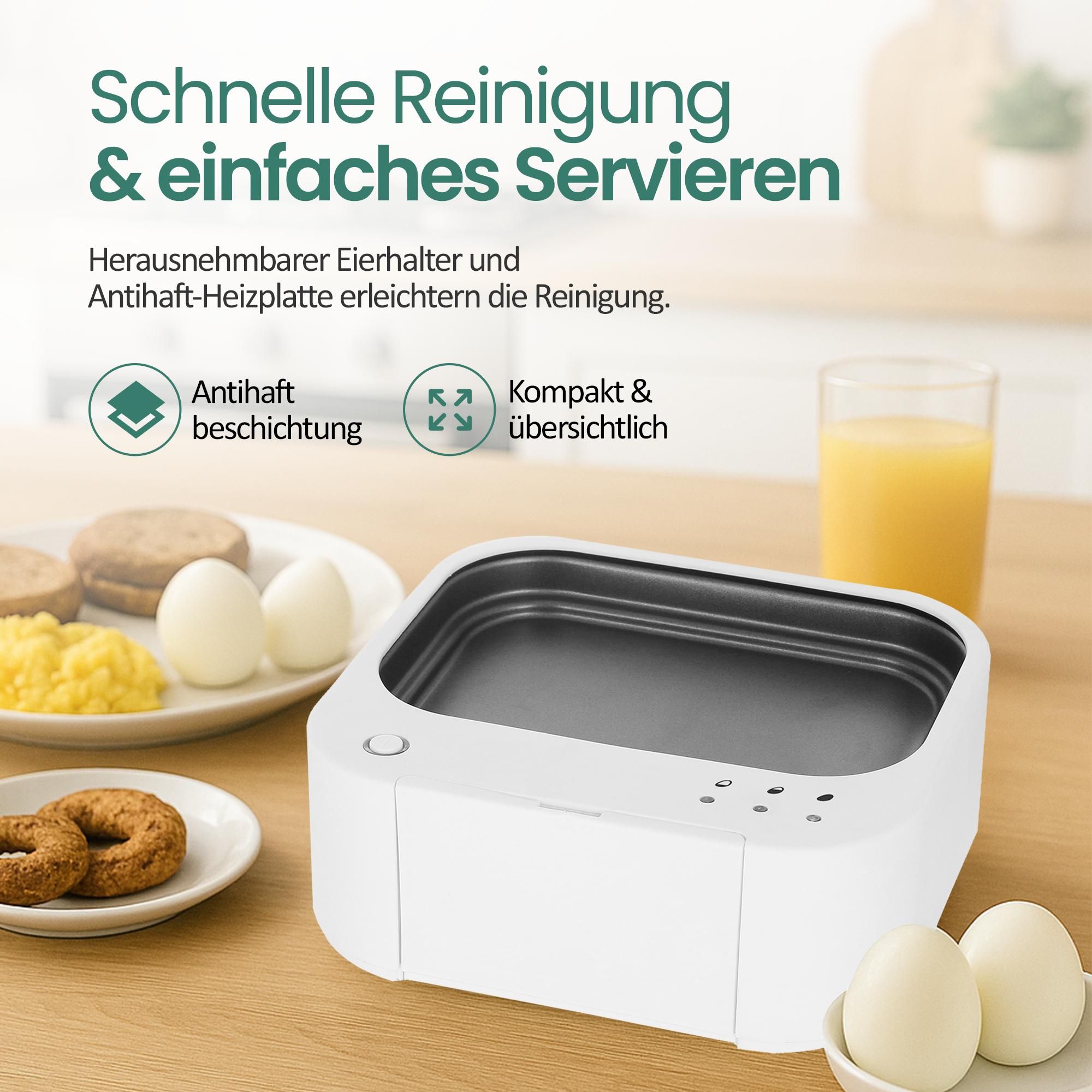 Emerio Smart Eierkocher - 6 Eier, 400W – Sprachansagen mehrsprachig (inkl. Deutsch) – weich/mittel/hart kochen – inklusive Messbecher - EB-115560.14