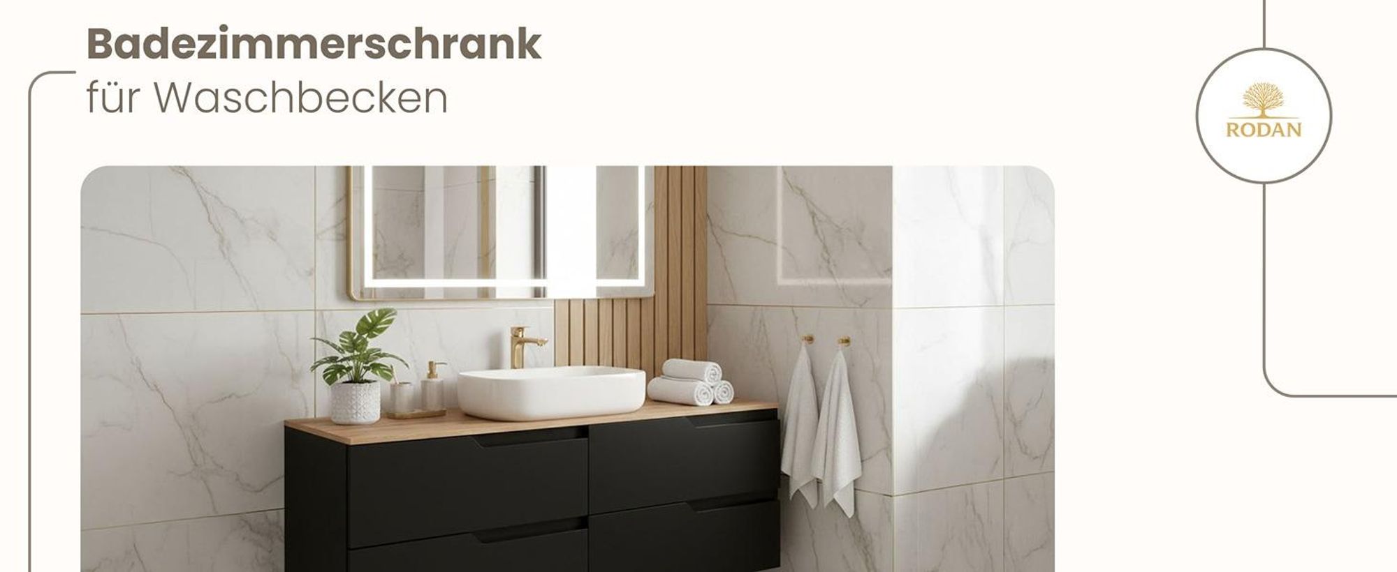RODAN, Badmöbel, Badschrank, Badezimmermöbel, Badezimmer, MODERN, Waschbeckenunterschrank