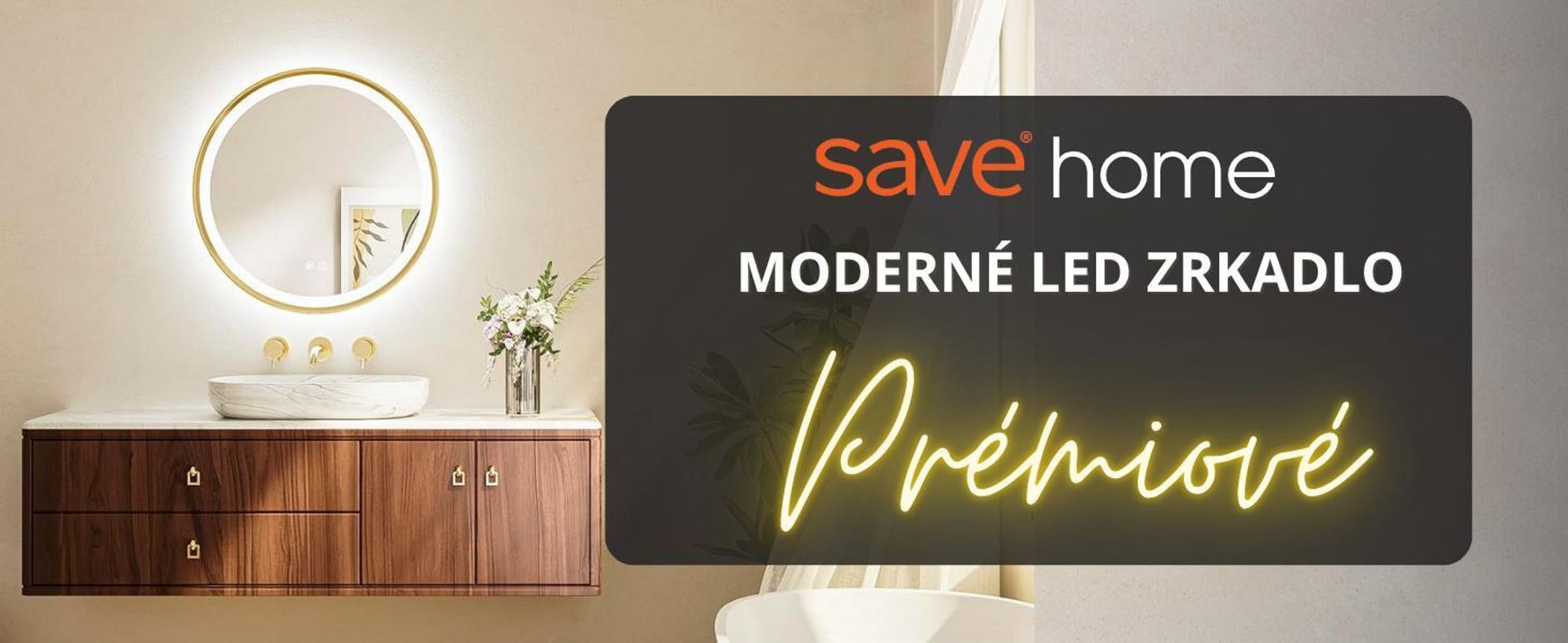 SAVE ®HOME LED okrúhle kúpeľňové zrkadlo - 60 cm - ILUMINOVANÉ - ZLATÝ RÁM - 3 FARBY SVETLA - STÍMITEĽNÉ - BEZ PARAMETRA - DOTYK - NÁSTENNÉ ZRKADLO