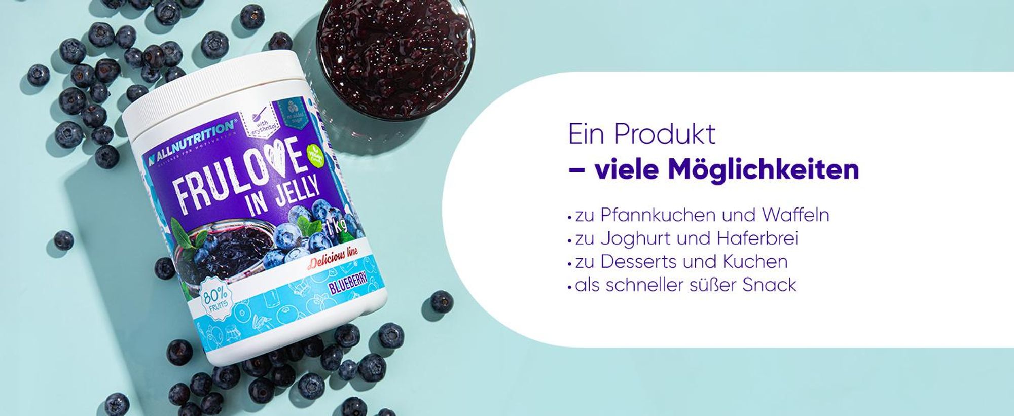 ALLNUTRITION FRULOVE In Jelly Blueberry 1000g Marmelade Beere Früchte