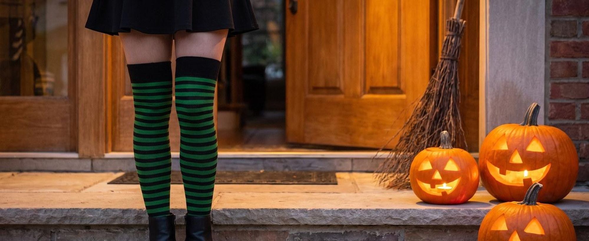 Overknees für Halloween: Hexenlook bis übers Knie