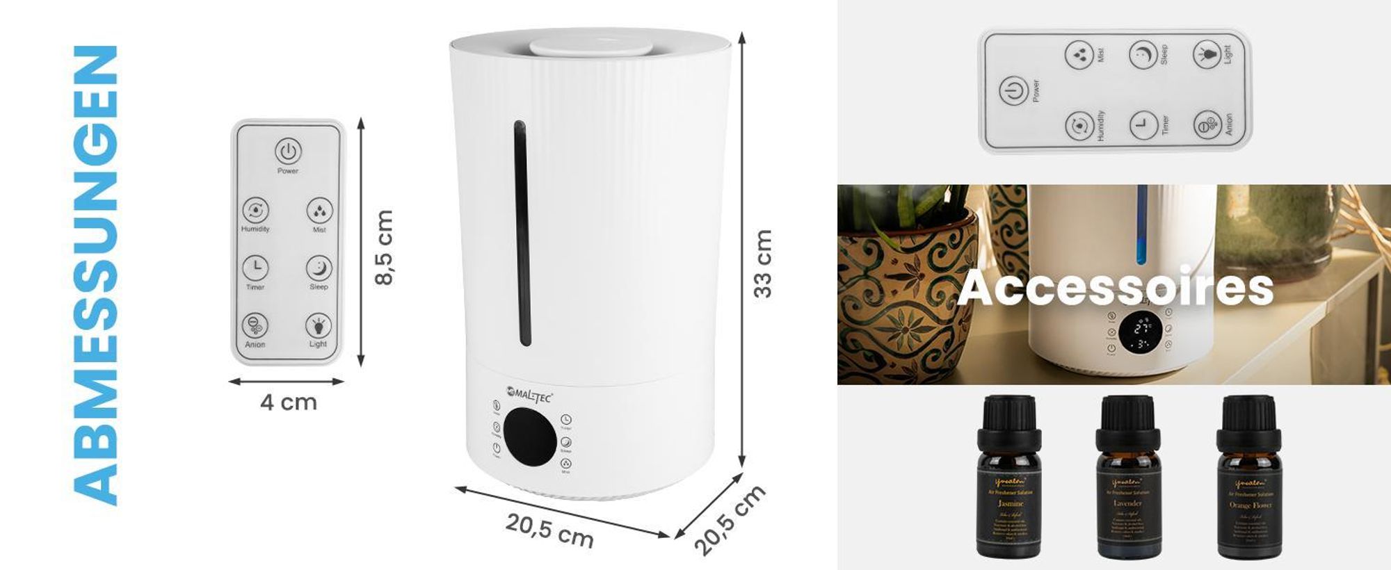 Luftbefeuchter mit Ionisator und Diffusor