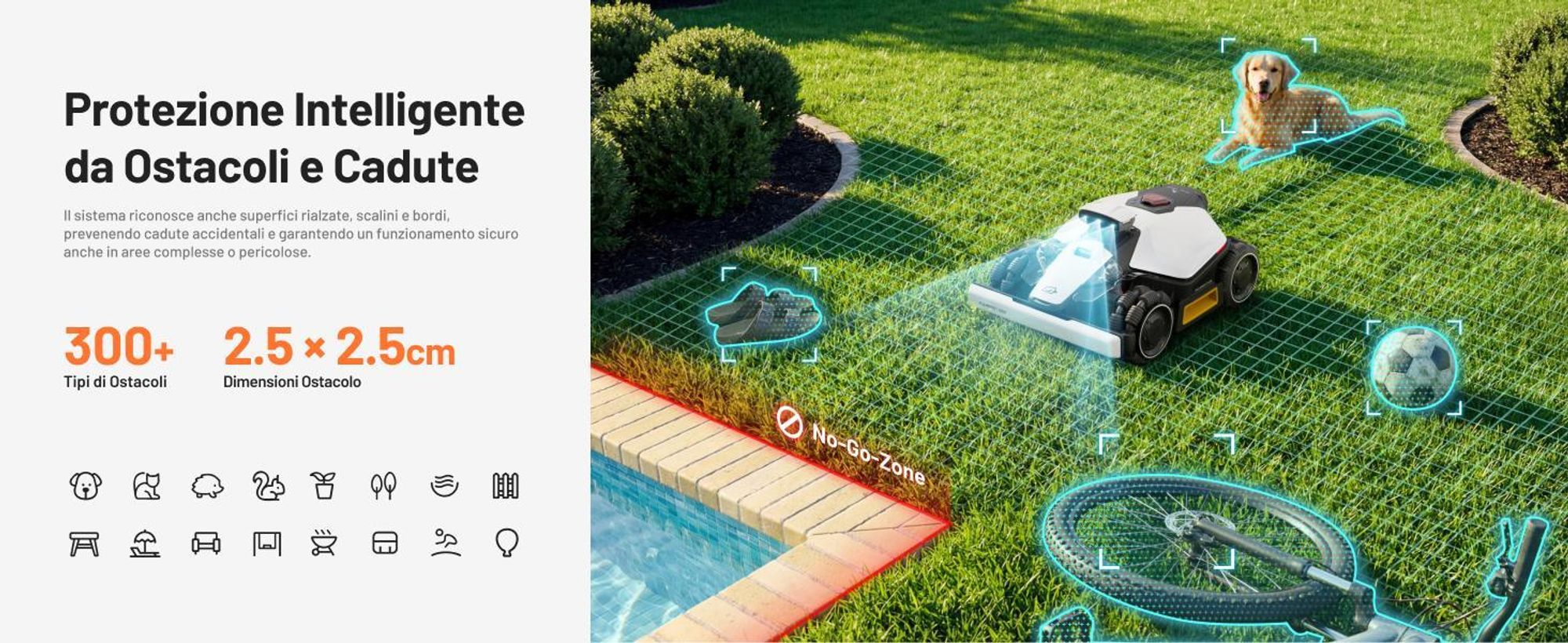 Mammotion LUBA Mini 2 AWD 1000 Robot tosaerba senza filo perimetrale fino a 1000m² Tripla telecamera AI + NetRTK Taglio dei bordi DropMow Pendenza 80%