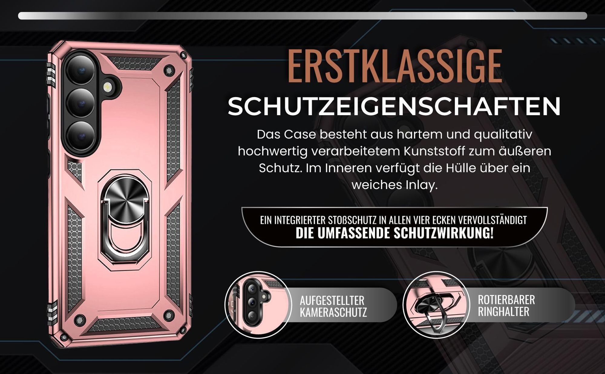 Handycase in Rosegold für Samsung Galaxy S26 mit Kameraschutz