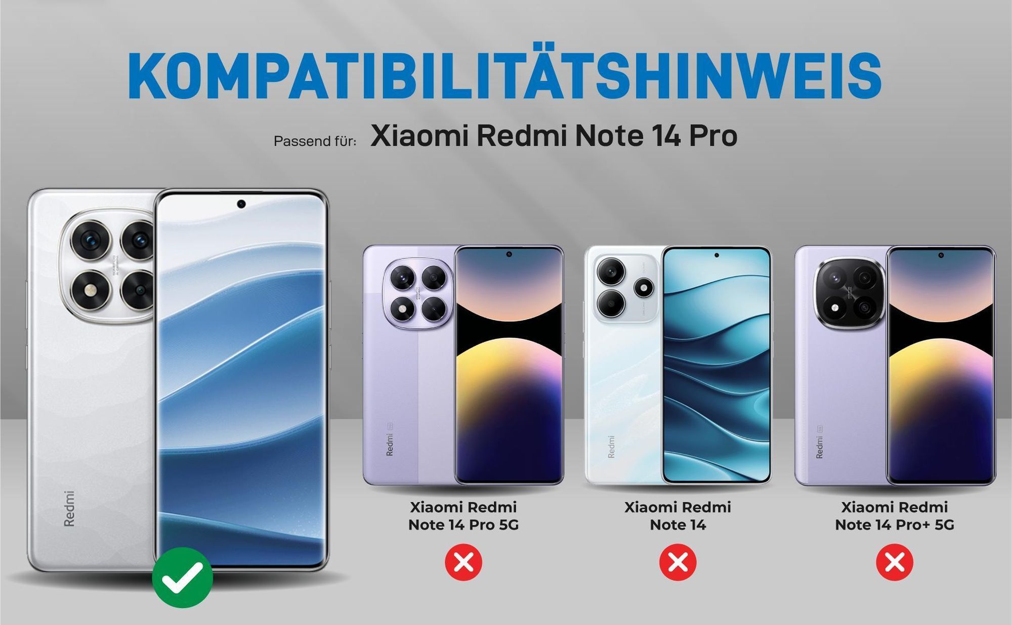 Kompatibilitätshinweise Hülle für Xiaomi Redmi Note 14 Pro