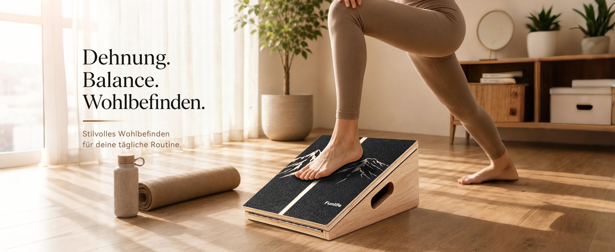 Stilvolles Slant Board für Dehnung, Balance und tägliche Beweglichkeitsroutinen zu Hause.