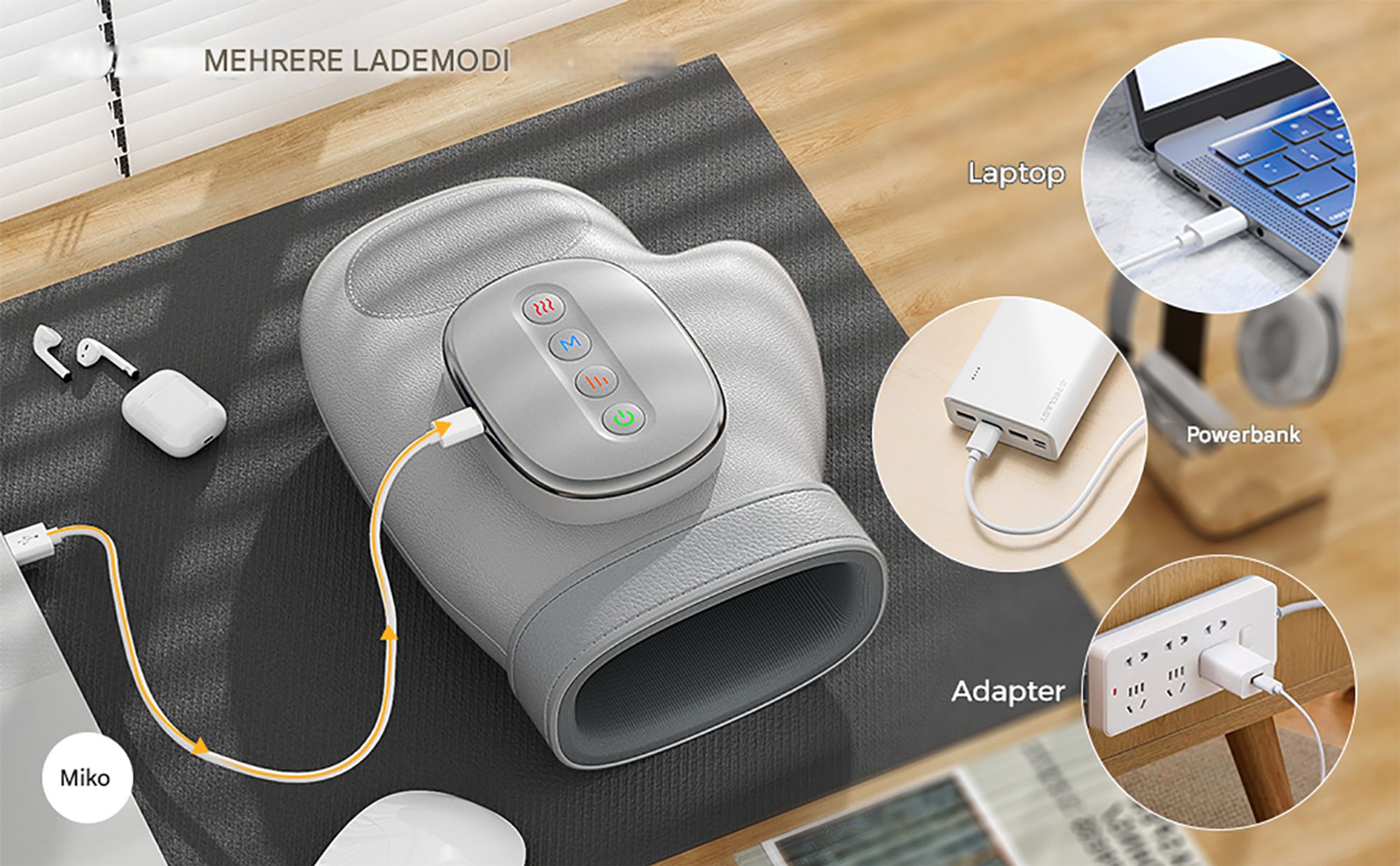Handmassagegerät mit Wärmekompressionsentlastung, 3 Massage, 4 Temperaturen, 5 Kompressionsmodelle, Therapiehandschuh, Arthritis und Handgelenk