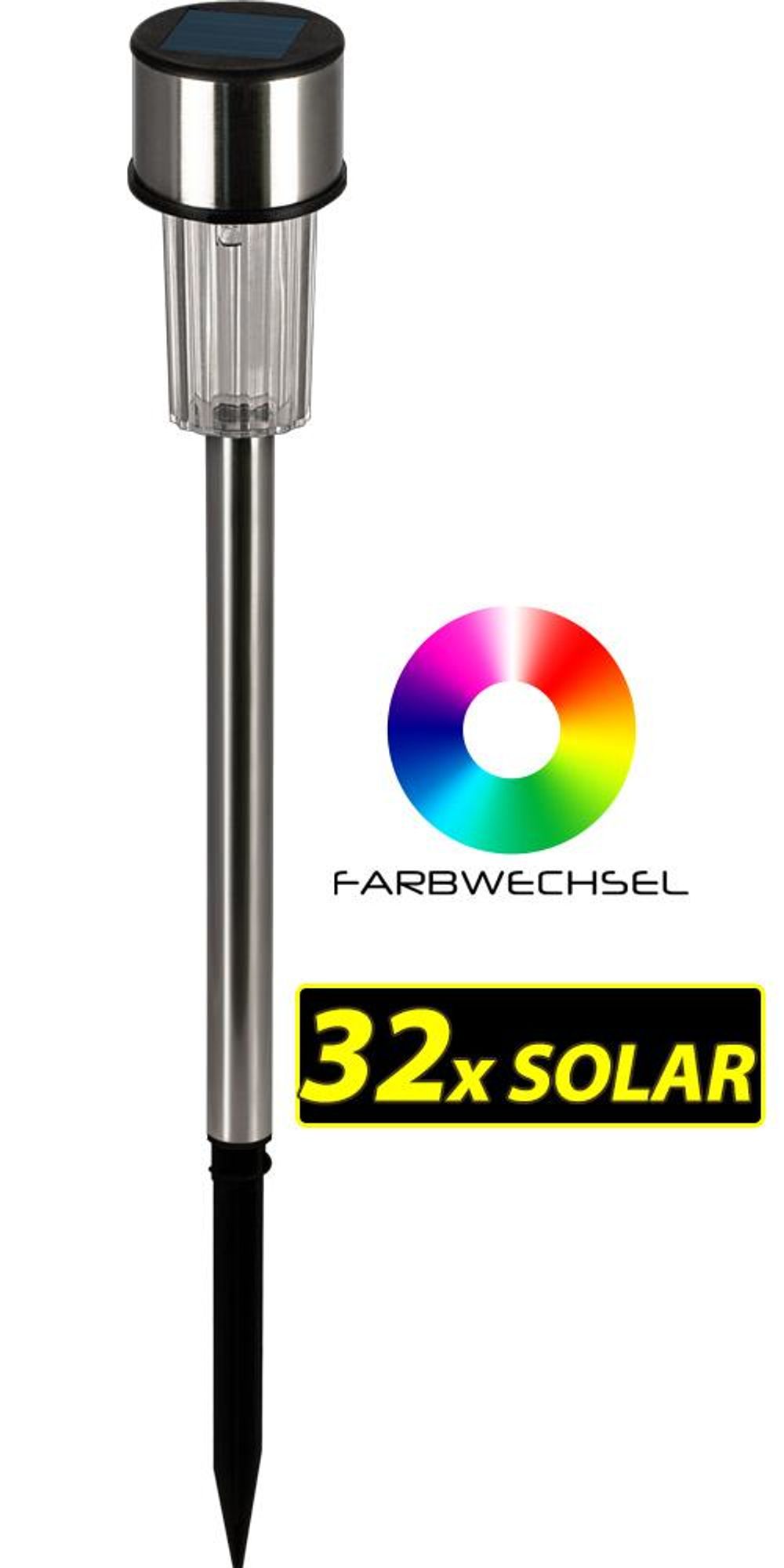 DEUBA® Solarlampe für Außen 8er Set LED Wetterfest IP44 Dämmerungssensor Erdspieß Edelstahl Weiß Solar Garten Leuchte Außenleuchte Balkon Deko