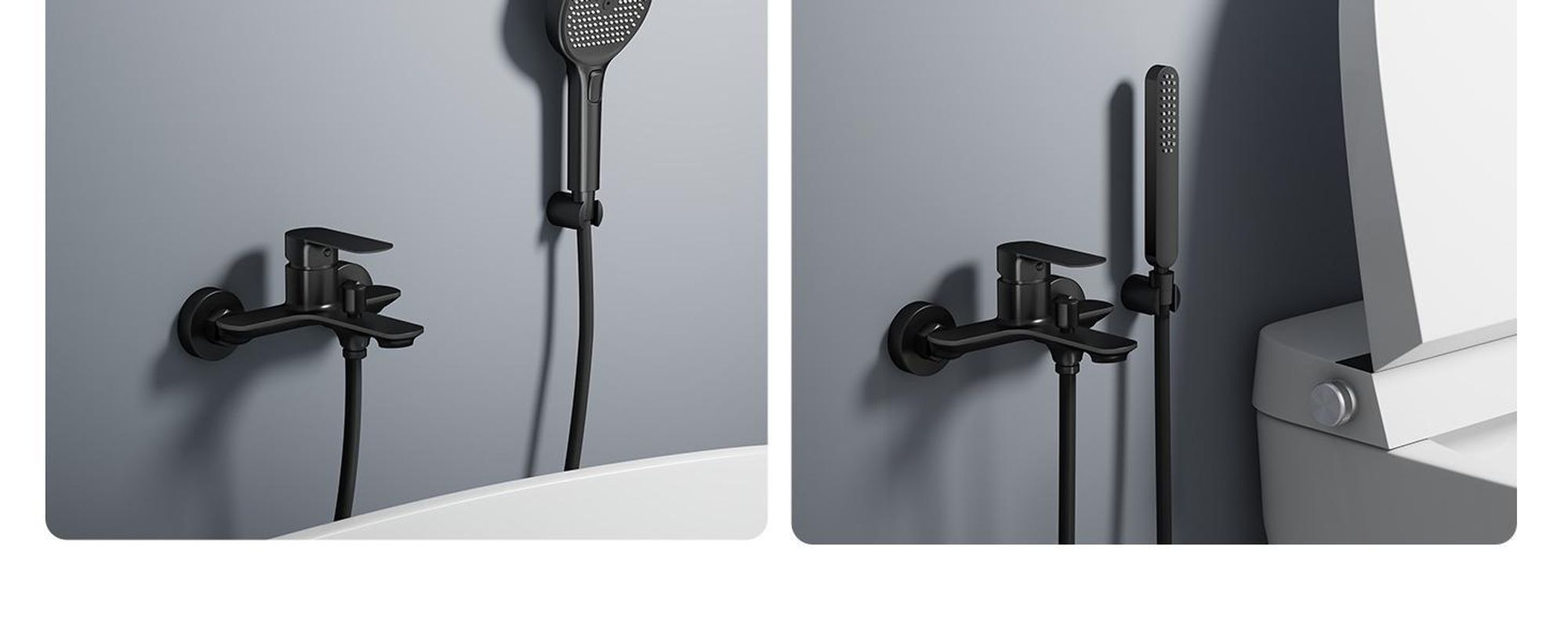 EMKE Badearmatur Wannenarmatur Einhebelmischer Badewanne Wasserhahn aus Messing, Wandmontage Wannenmischer Schwarz Matt