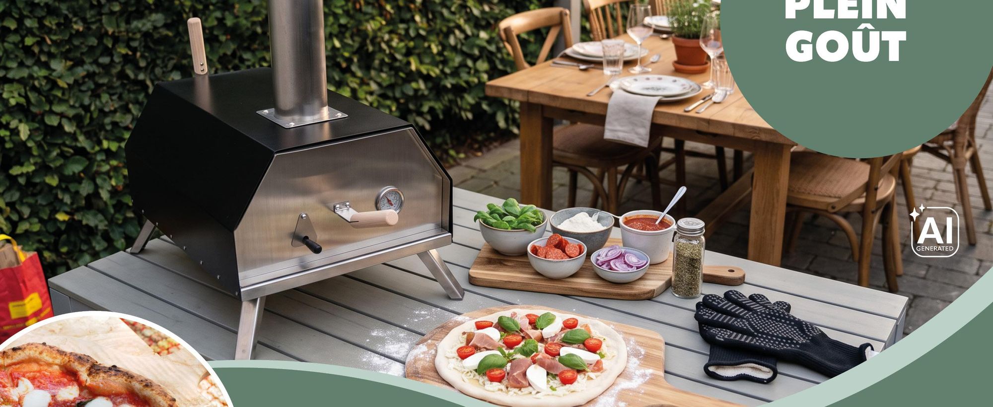 Four à pizza dans le jardin