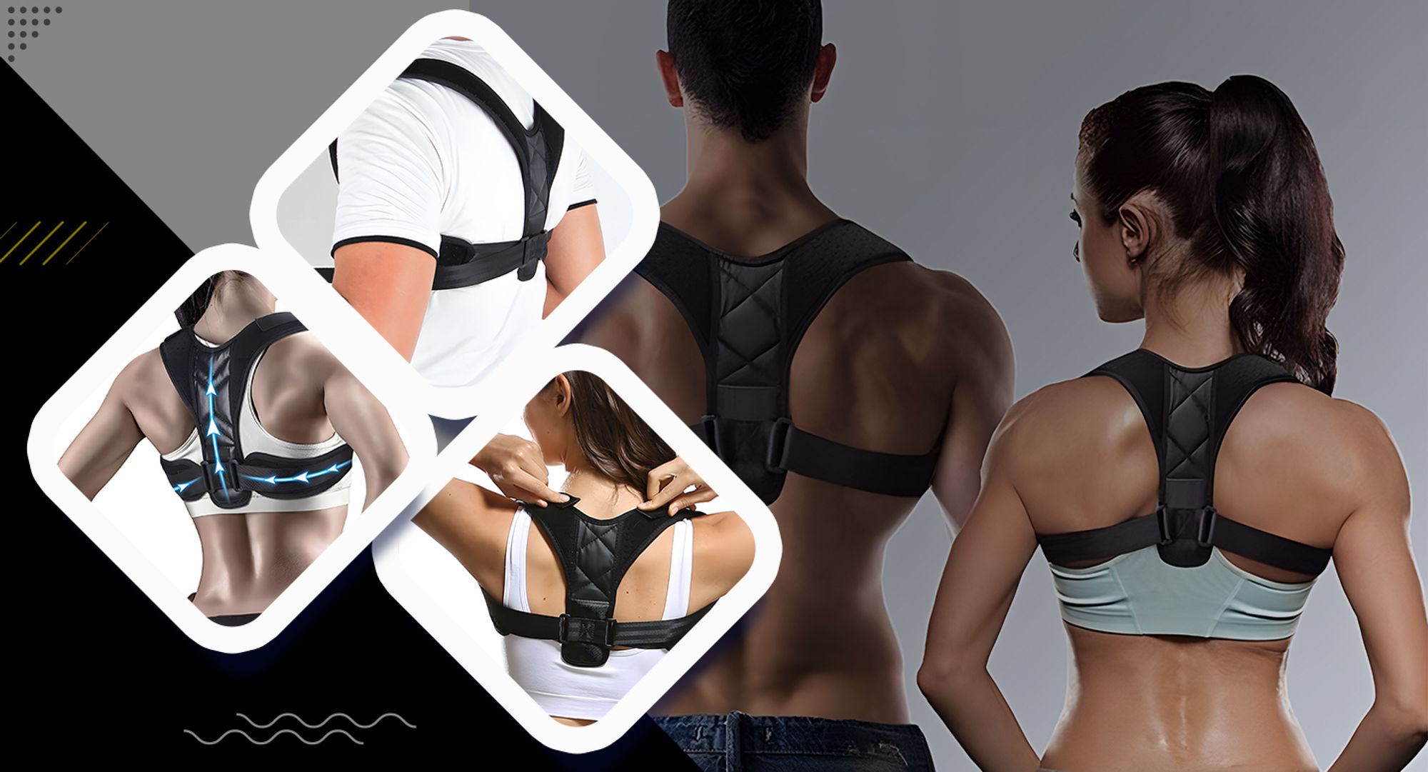 Orthopädischer Haltungskorrektor – Rückenkorrektor für gesunde Haltung und Schmerzlinderung, ergonomisches Design, Verstellbar für Herren Damen Retoo