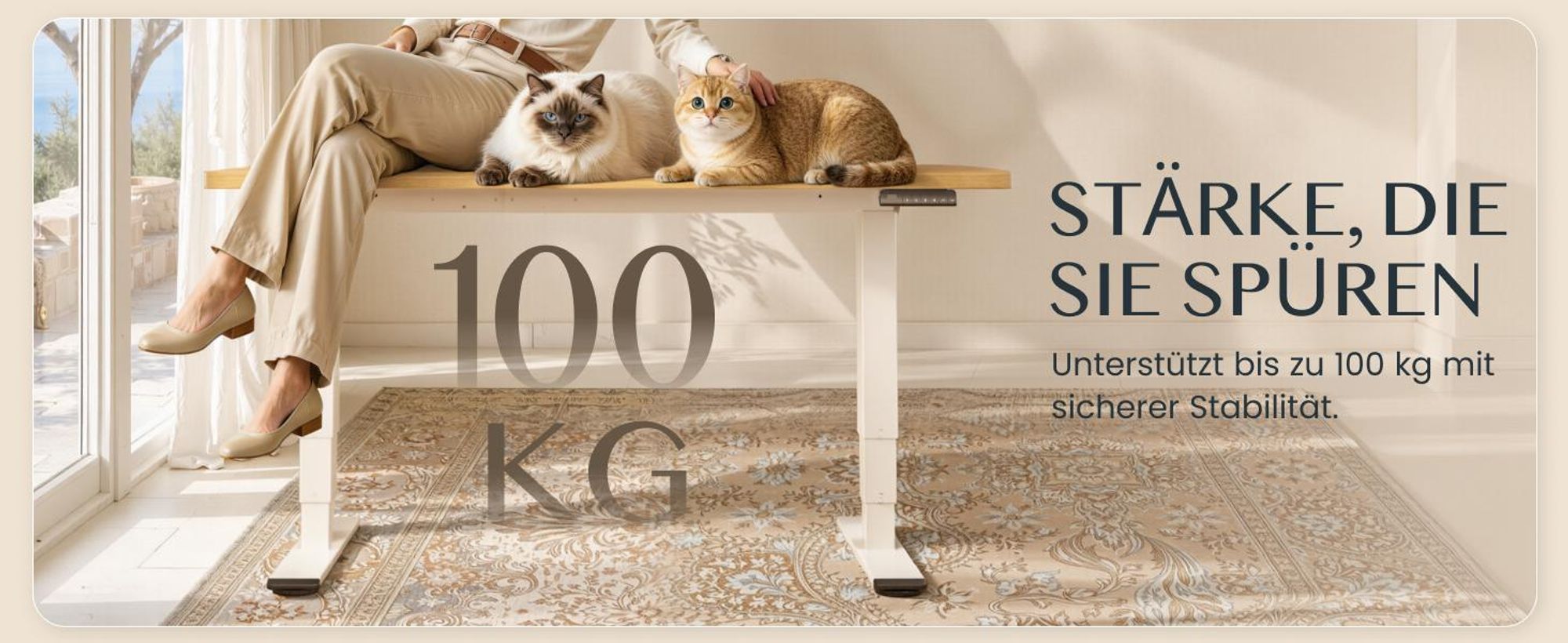 FLEXISPOT EC5-Lite Elektrisch Höhenverstellbares Tischgestell, Doppelmotor, 3-stufige Beine, 100kg Tragkraft, 4 Speicherplätze, Kollisionsschutz, Weiß