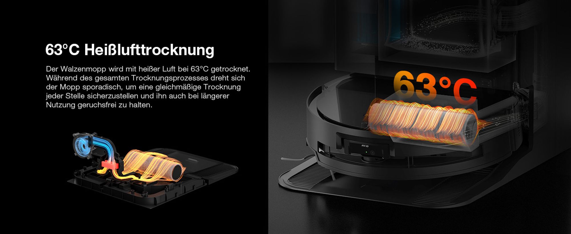 ECOVACS DEEBOT X8 OMNI Staubsauger Roboter mit Wischfunktion, 18.000 Pa, OZMO ROLLER Wischwalze/Moppwäsche mit 75°C heißem Wasser Saugroboter Weiß