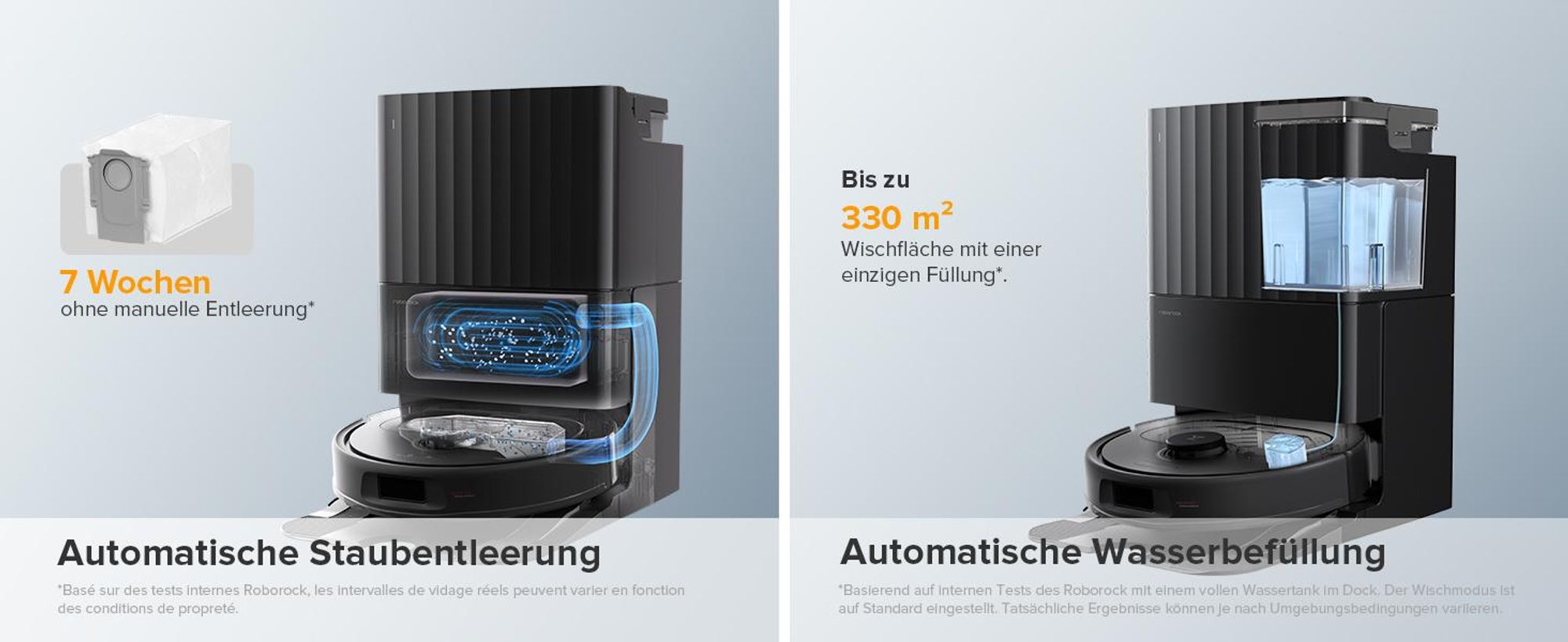 Roborock QV 35A Saugroboter mit Wischfunktion&Hebarem Wischmopp, 8.000pa(Upgrade von Qrevo/Qrevo S/Qrevo plus),Anti-Verfilzungsbürste, All-in-One Dock