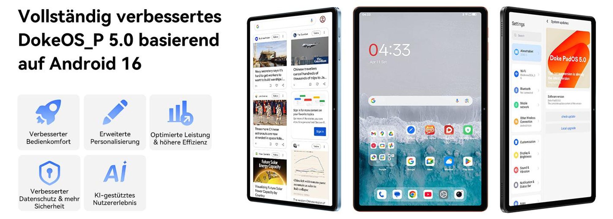 Blackview ZENO 5 Tablet 11", 4G SIM, 90Hz IPS-Display, 32(8+24) GB+128GB, 8300mAh Akku, 6.8mm, 573g, Schnellladung, OTG, GPS, inkl. Stylus & Tastatur