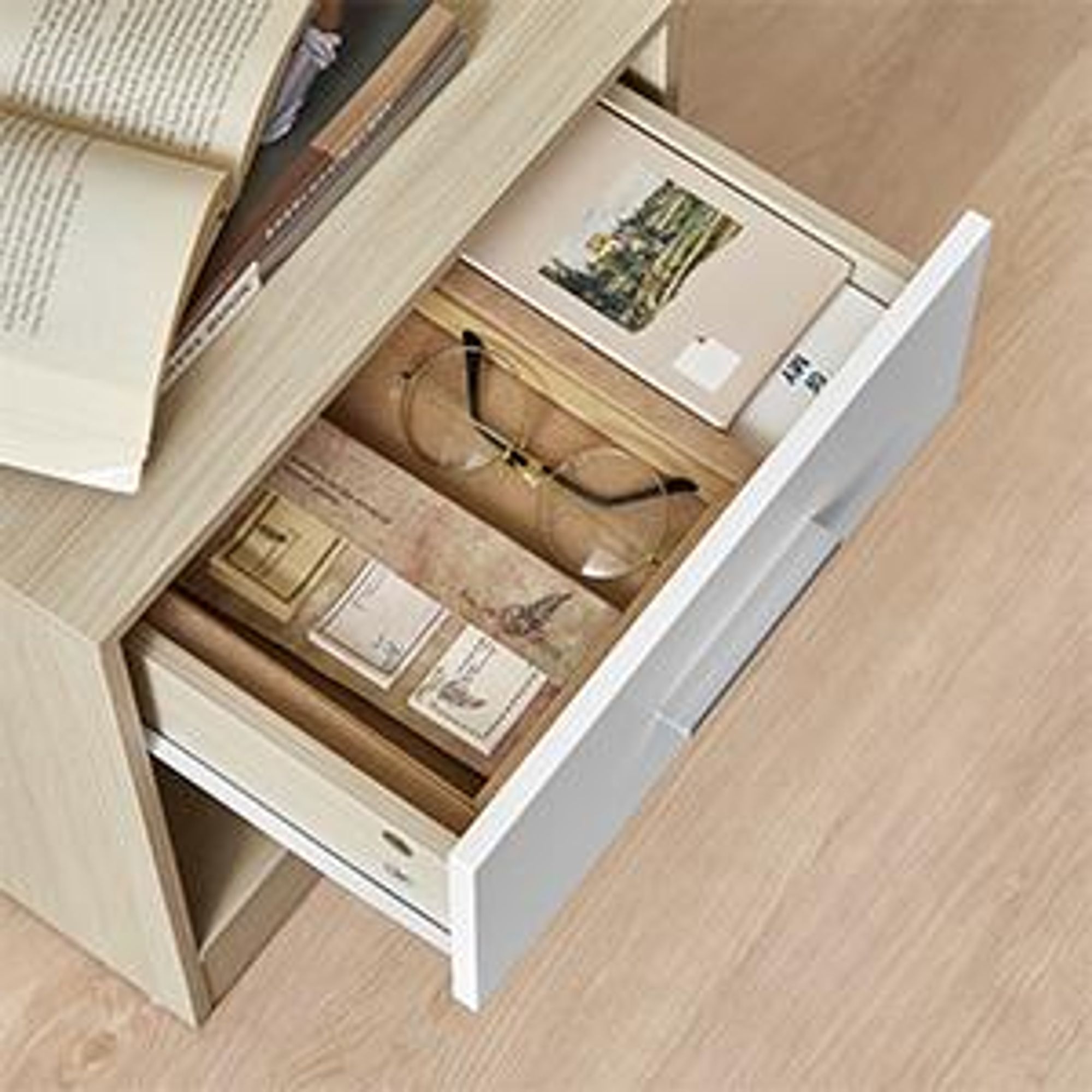 VASAGLE Nachttisch, Beistelltisch, mit Schublade, Griff, offenes Fach
