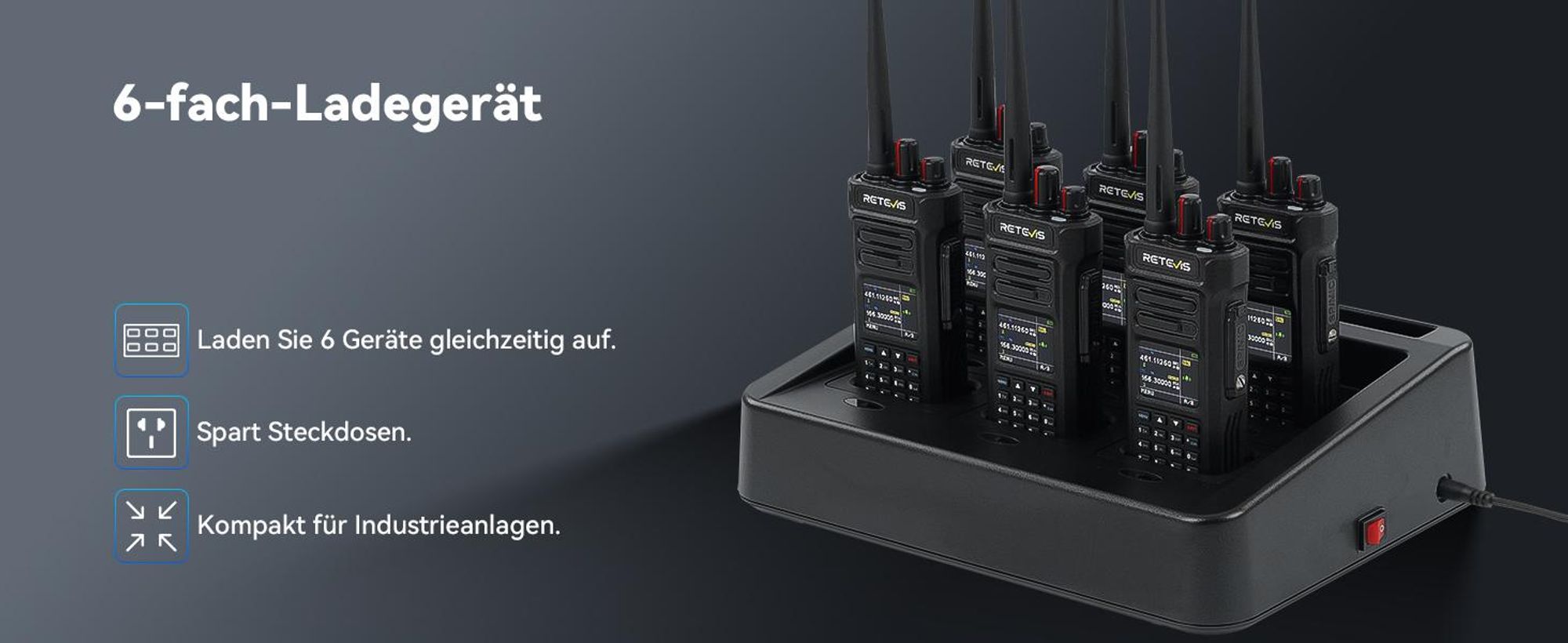 Retevis RT29S Walkie Talkies, Funkgeräte set, Professional, Großer Reichweite, IP67, LCD-Bildschirm, Rauschunterdrückung, für Logistik und Transport
