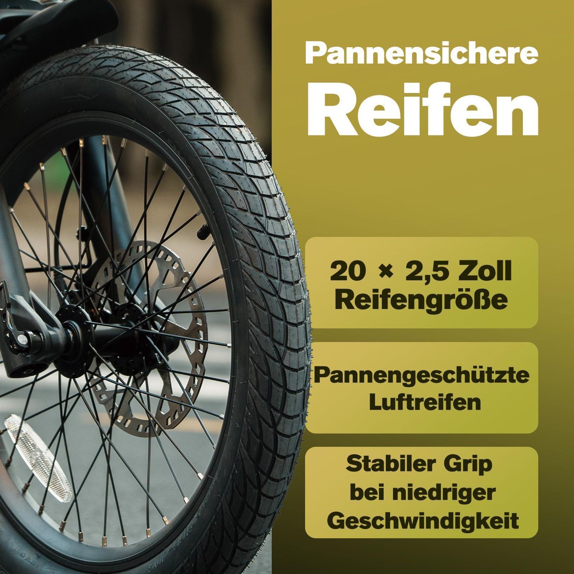 Elektrofahrrad FAFREES F20 Mate II - Motor 250W Akku 48V25AH 20" Reifen Hydraulische Scheibenbremse - Olivgrün