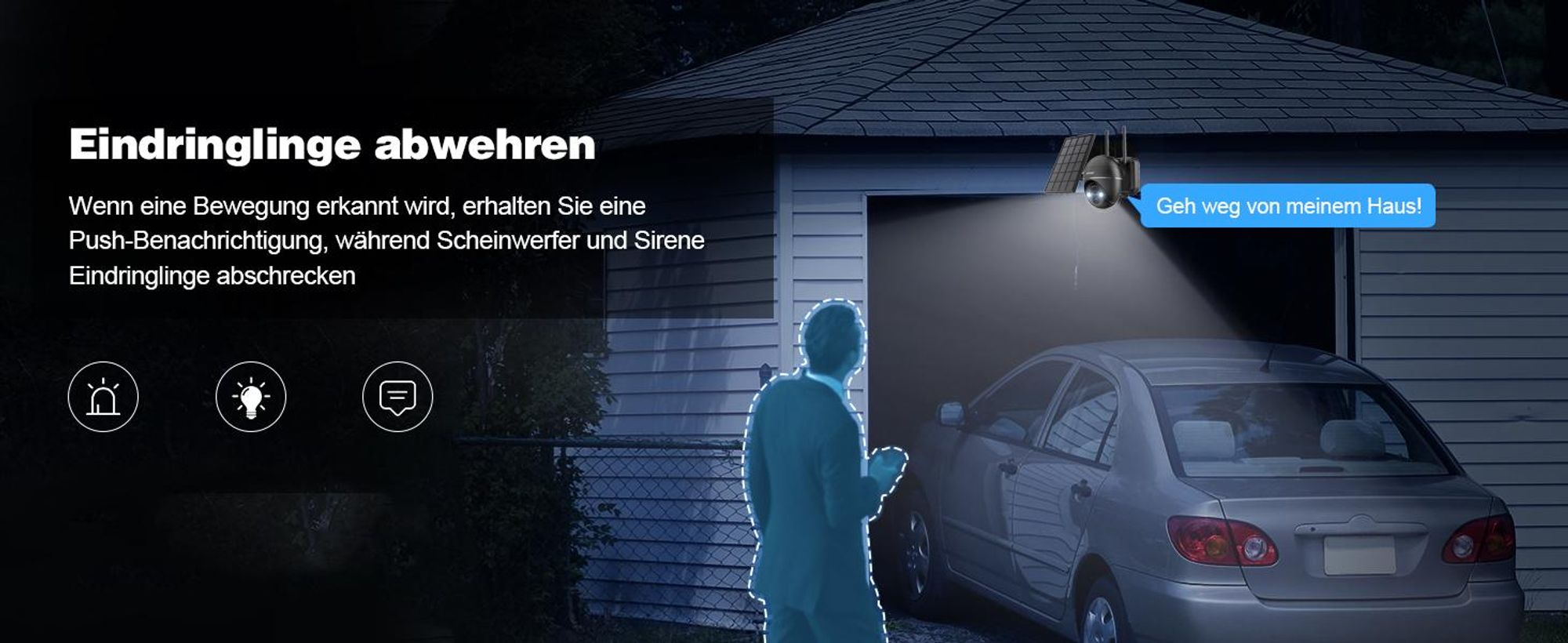 PIR-Bewegungserkennung, die nur ausgelöst werden kann, wenn eine menschliche Bewegung erkannt wird.