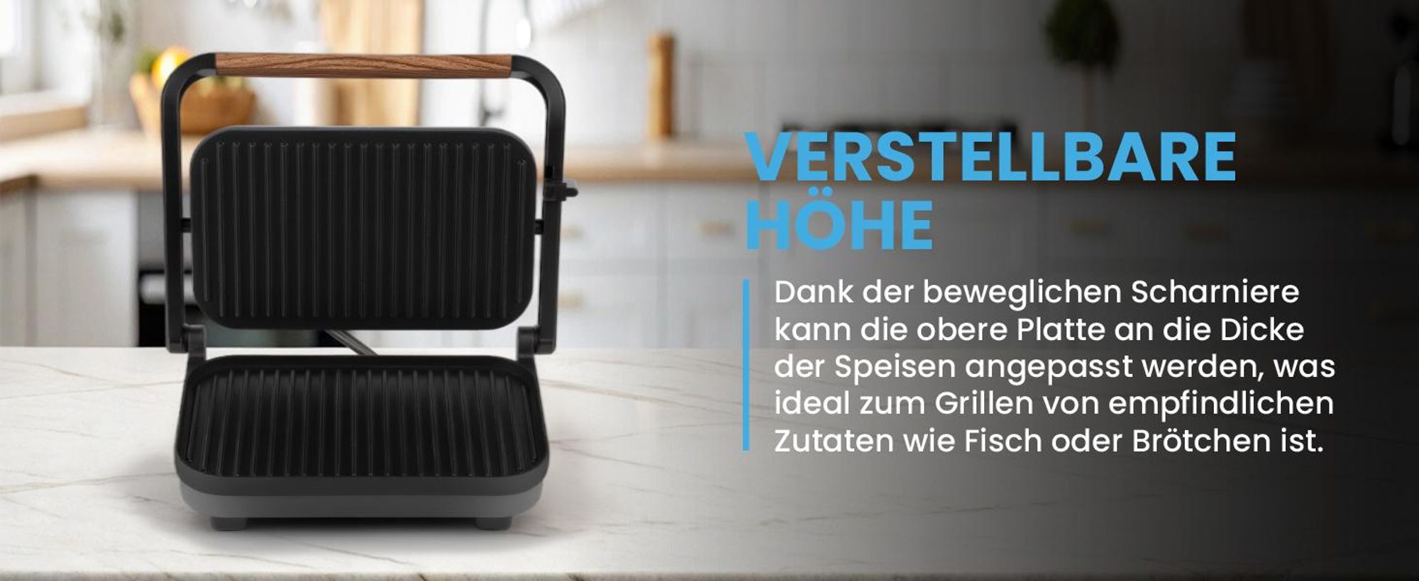 Elektro-Kontaktgrill Antihaft für Sandwiches und Panini