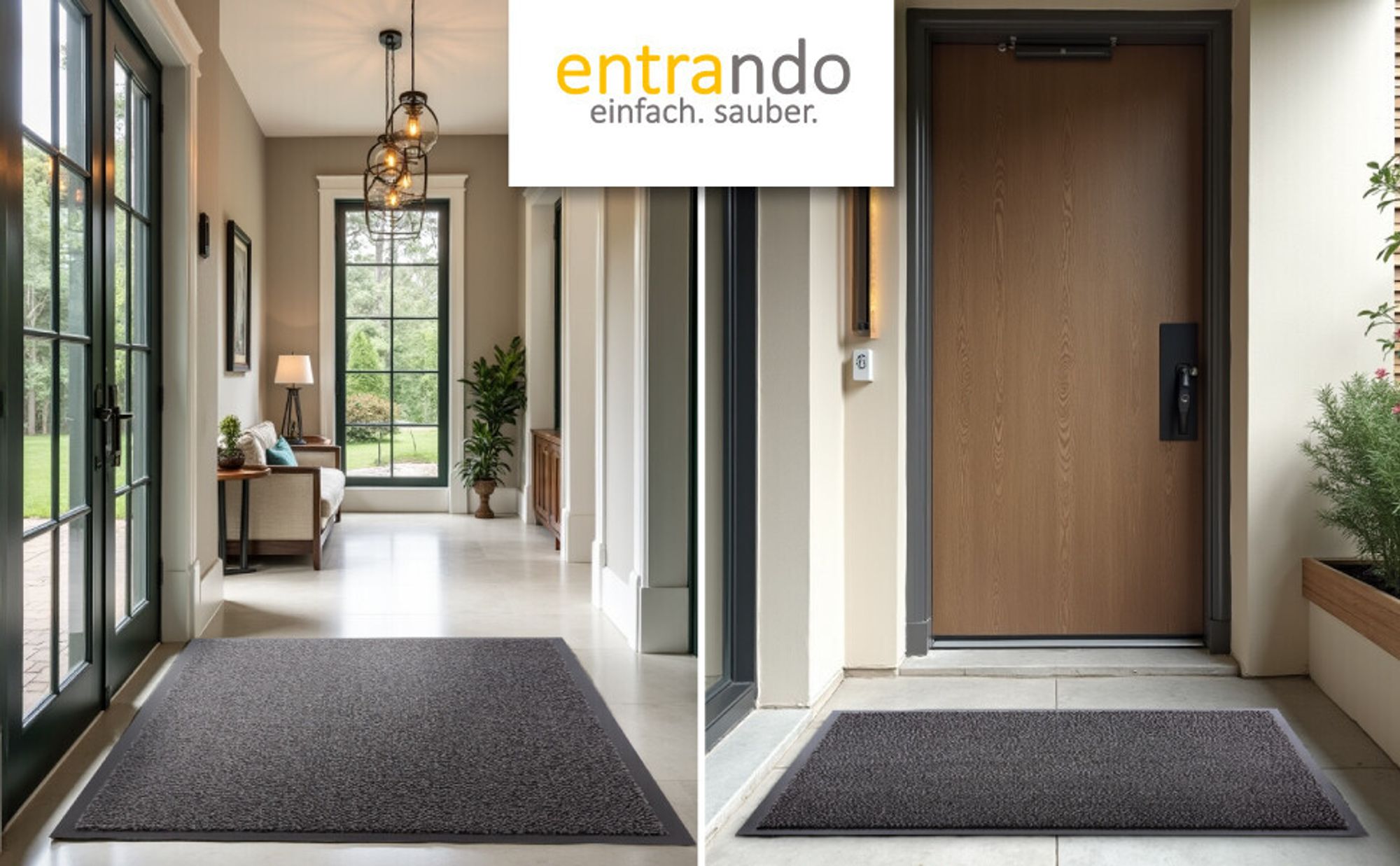 Entrando Fußmatte 120x180 cm in Schwarz Anthrazit - Rutschfeste Schmutzfangmatte für innen und außen - ideal für Haustür, Flur, Balkon, Terrasse - Carpet Fußabtreter Türmatte Schuhabstreifer Fußabstreifer Fußmatten Schmutzmatte Schuhmatte Türvorleger Doormat Fussabstreifer Teppich für draußen Fussmatten für den Aussenbereich Fussmatten
