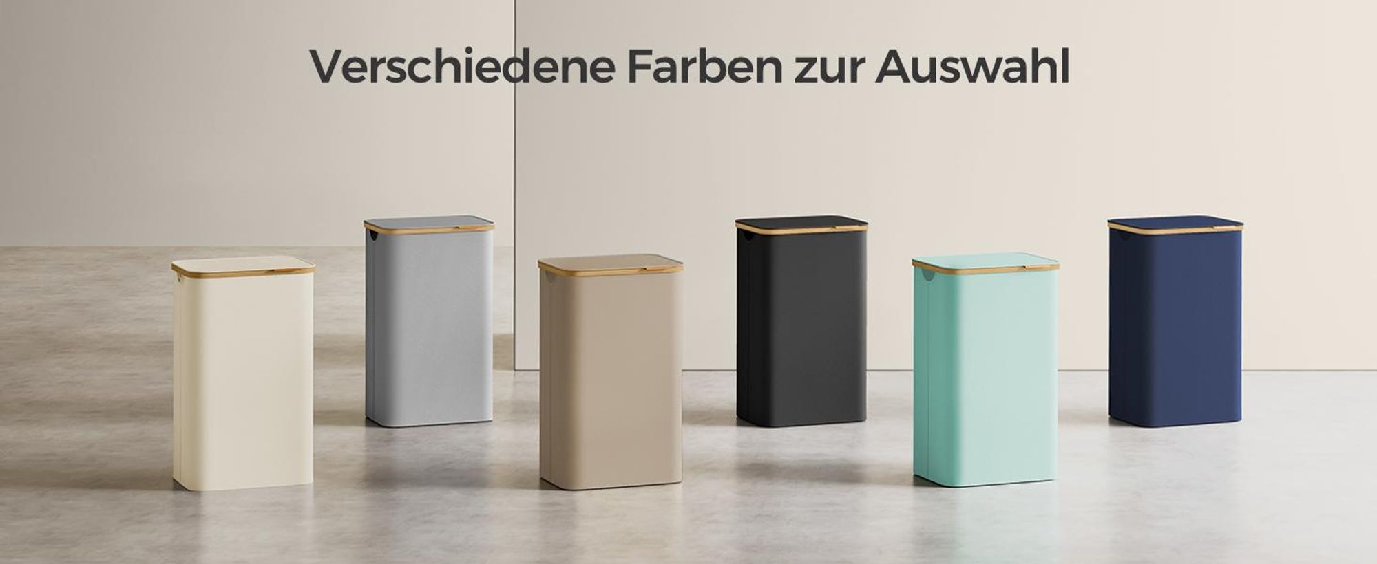 SONGMICS Wäschekorb mit Deckel, 90 L, herausnehmbarer Wäschesack, Griffe aus Bambus