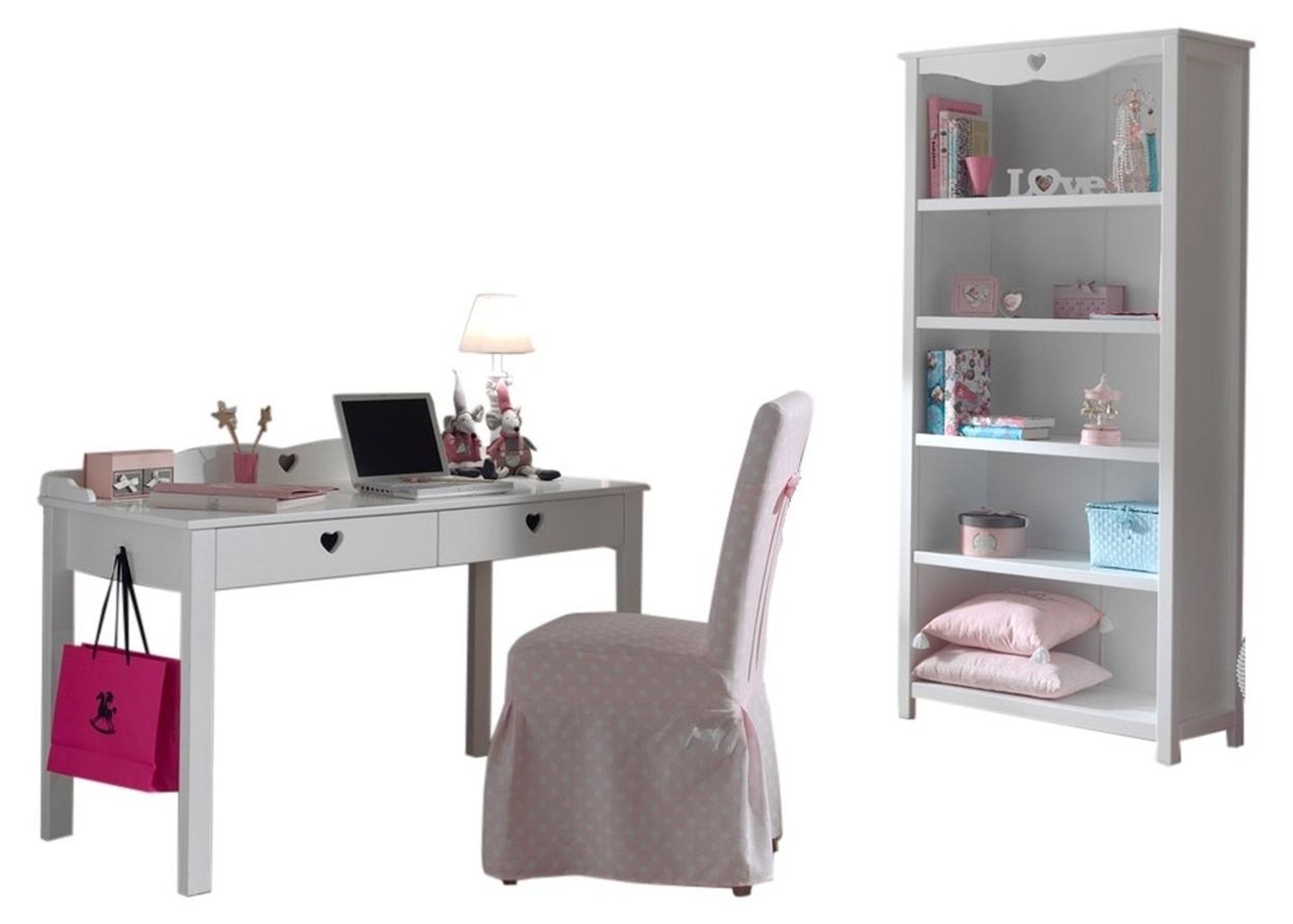 Amori Kinderzimmer Set – Jugendzimmer-Set mit Schreibtisch und Regal