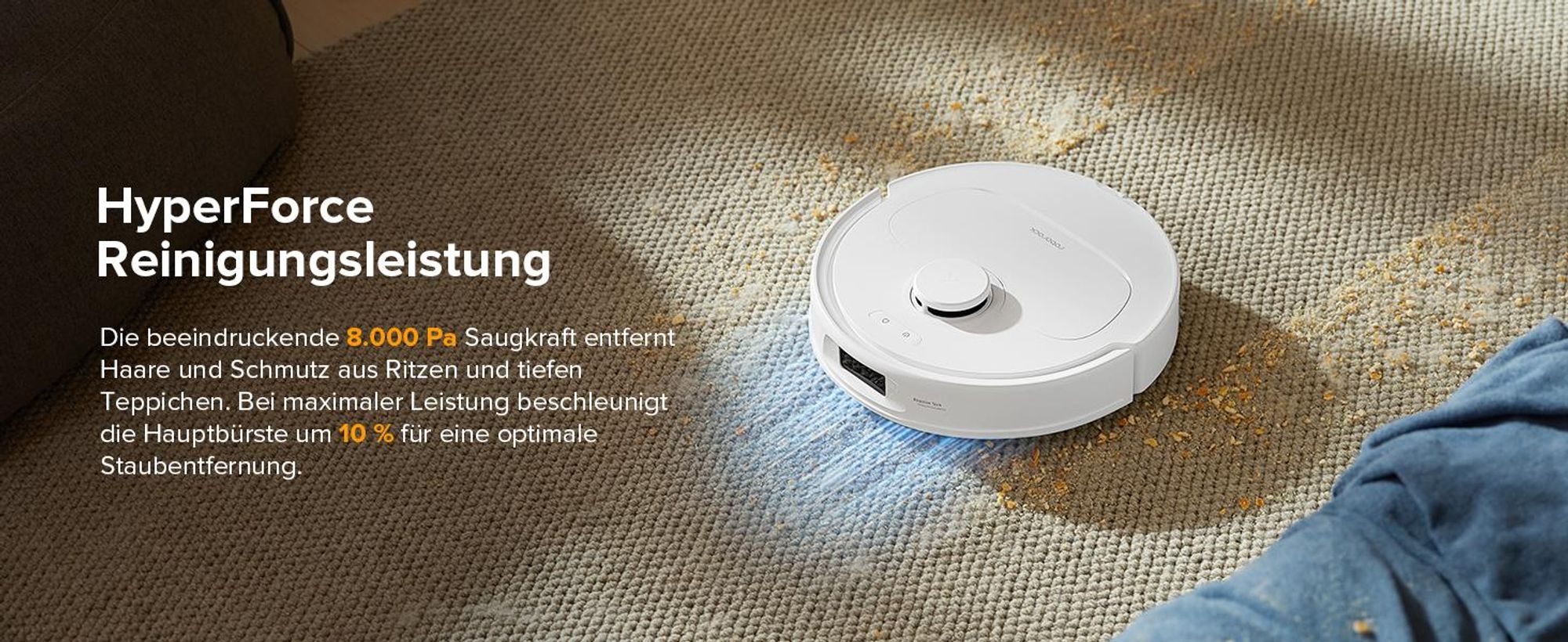 Roborock QV 35A Staubsauger Roboter 8.000pa(Upgrade von Qrevo/Qrevo Plus),Anti-Verfilzungs-Seitenbürste, PreciSense LiDAR, All-in-One Dock, Weiß