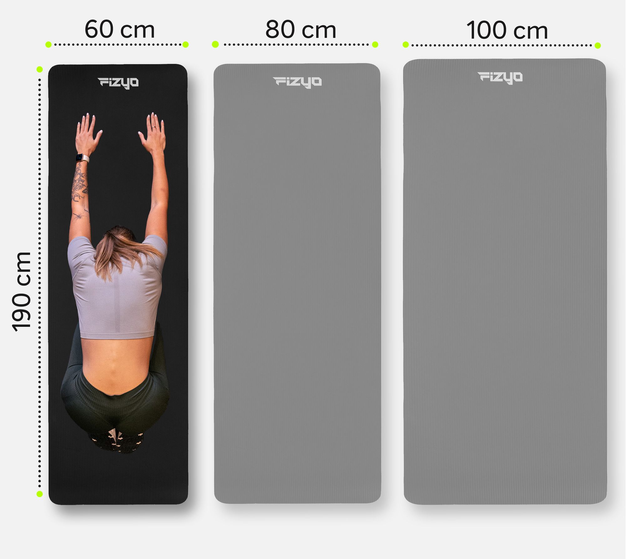 Produktová fotografia gymnastickej podložky FIZYO z NBR peny na bielom pozadí