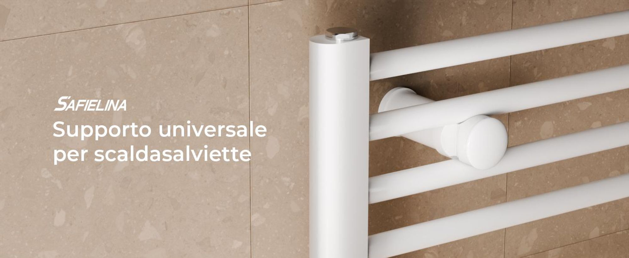 S'AFIELINA Staffa per radiatore bagno, Set di staffe regolabili per radiatore, resistenti all'umidità, incl. valvola di sfiato e tappo cieco, 1 pezzo