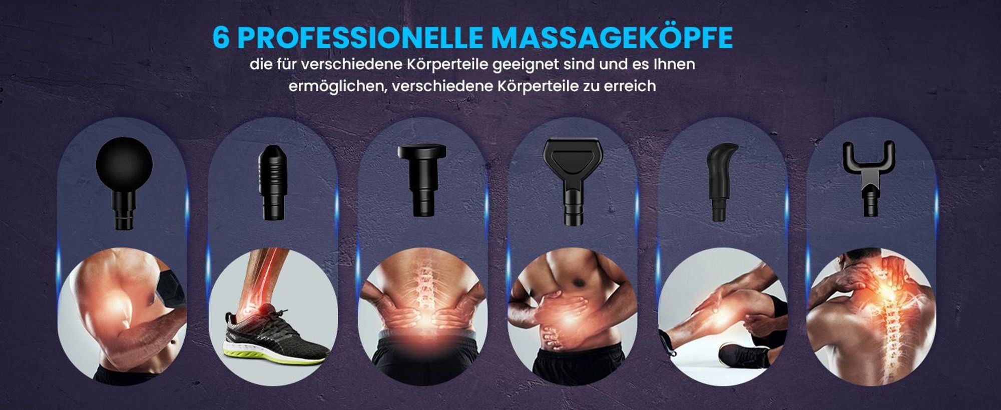 Extralink Massage Gun Lite Massagepistole 40W, 6 Aufsätze, 6 Stufen, USB-C, bis 3200 U/min