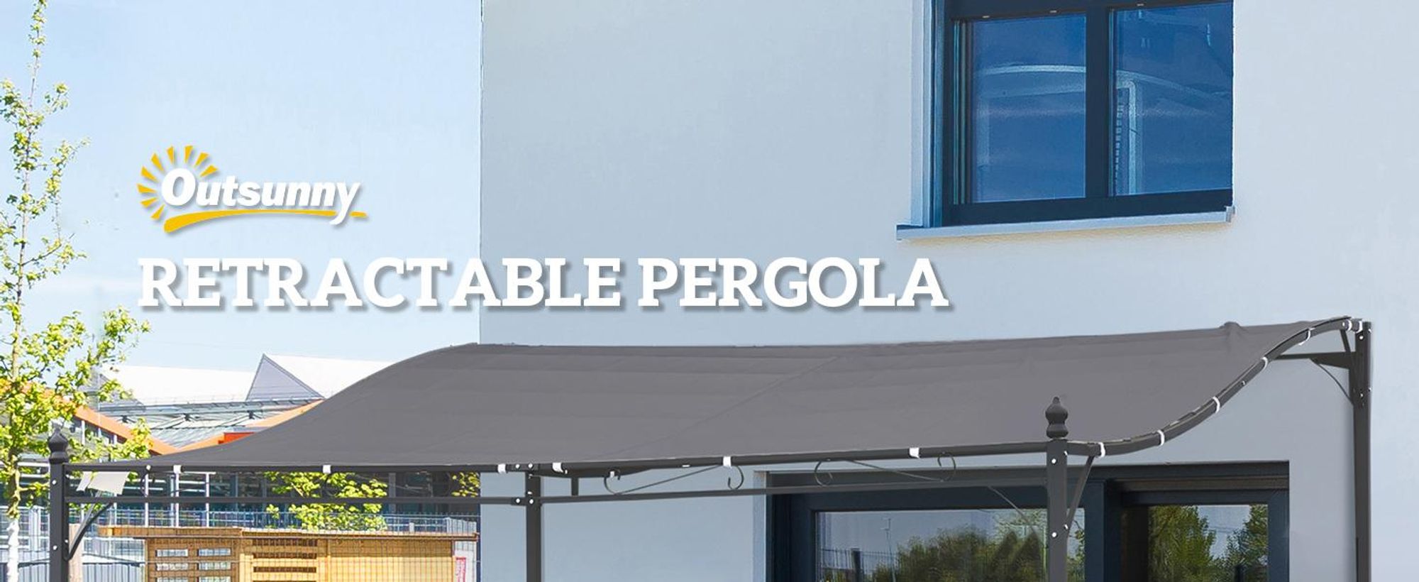 Pawilon ogrodowy Outsunny Pergola Baldachim Namiot Metalowy 297x297cm Szary