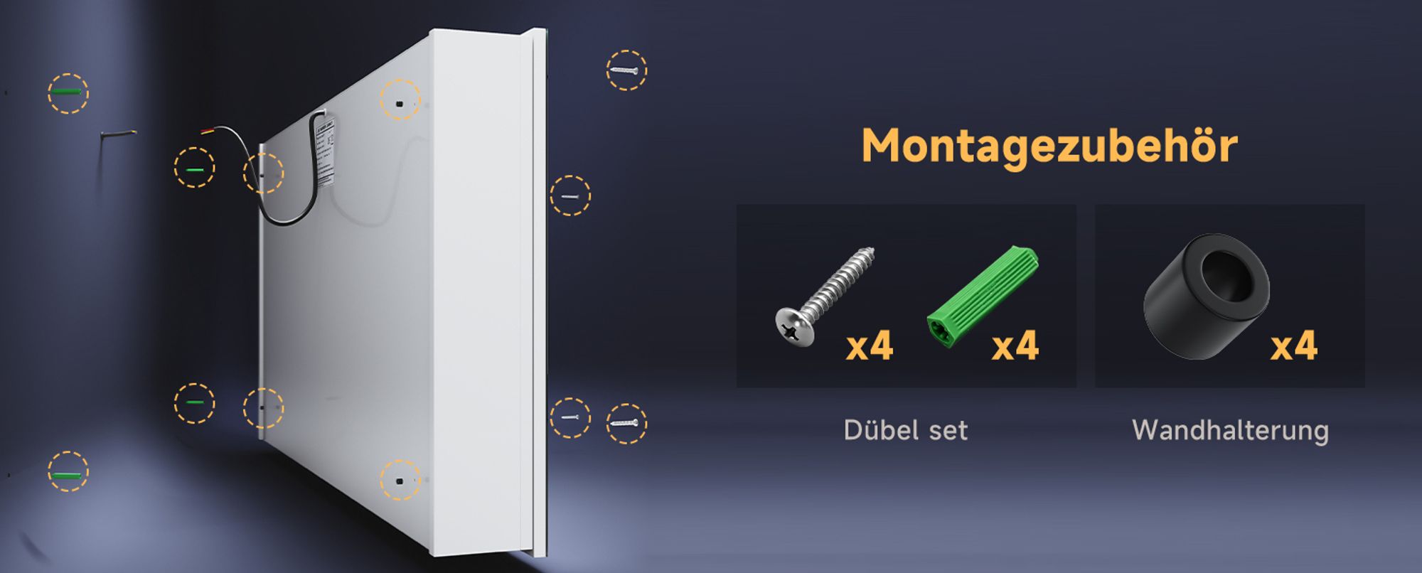 SONNI Metall Spiegelschrank mit 3-Farben LED Beleuchtung 90x60x14 cm,Dimmbar Dual-Touch-Schalter,3 Türig,Kabellose Scharnierkonstruktion Wandschrank