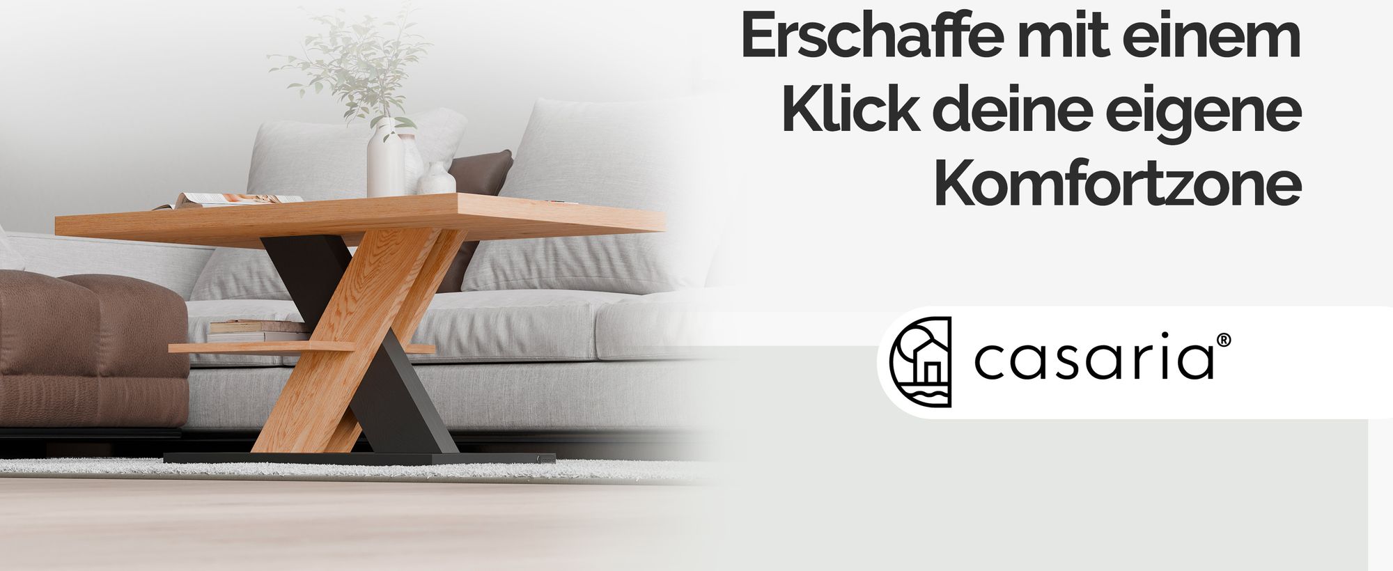 CASARIA® Couchtisch Grau Holz Stauraum Ablage Kratzfest Modern Rechteckig 50kg Belastbar Beistelltisch Wohnzimmer Couch Sofa Tisch Detroit 90x60cm