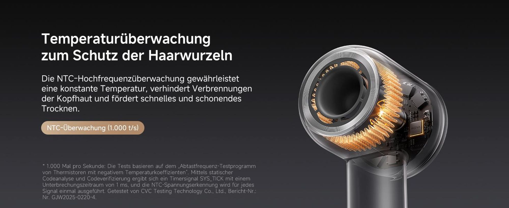MOVA SHINE 10 Ionen Föhn, Profi Haartrockner, schnelltrocknend & leise, 110.000 U/min Brushless-Motor, Warm-/Kaltlufttaste, Plasma-Pflege, kompakt Rei